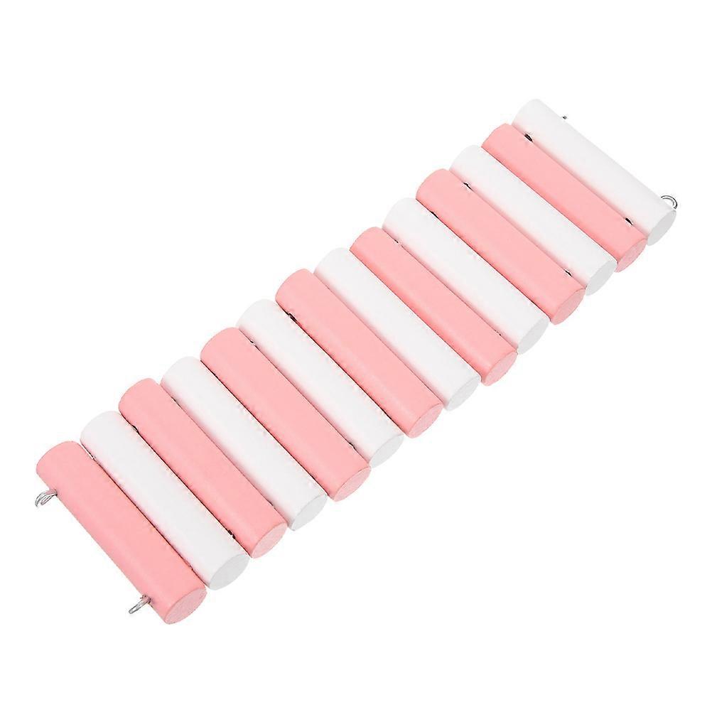 Pink Wooden Pet Climbing Ladder Bendable Toy Bridge 1 Set Cage Accessory for Dwarf Gerbil Chinchilla Guinea Pig Hamster
