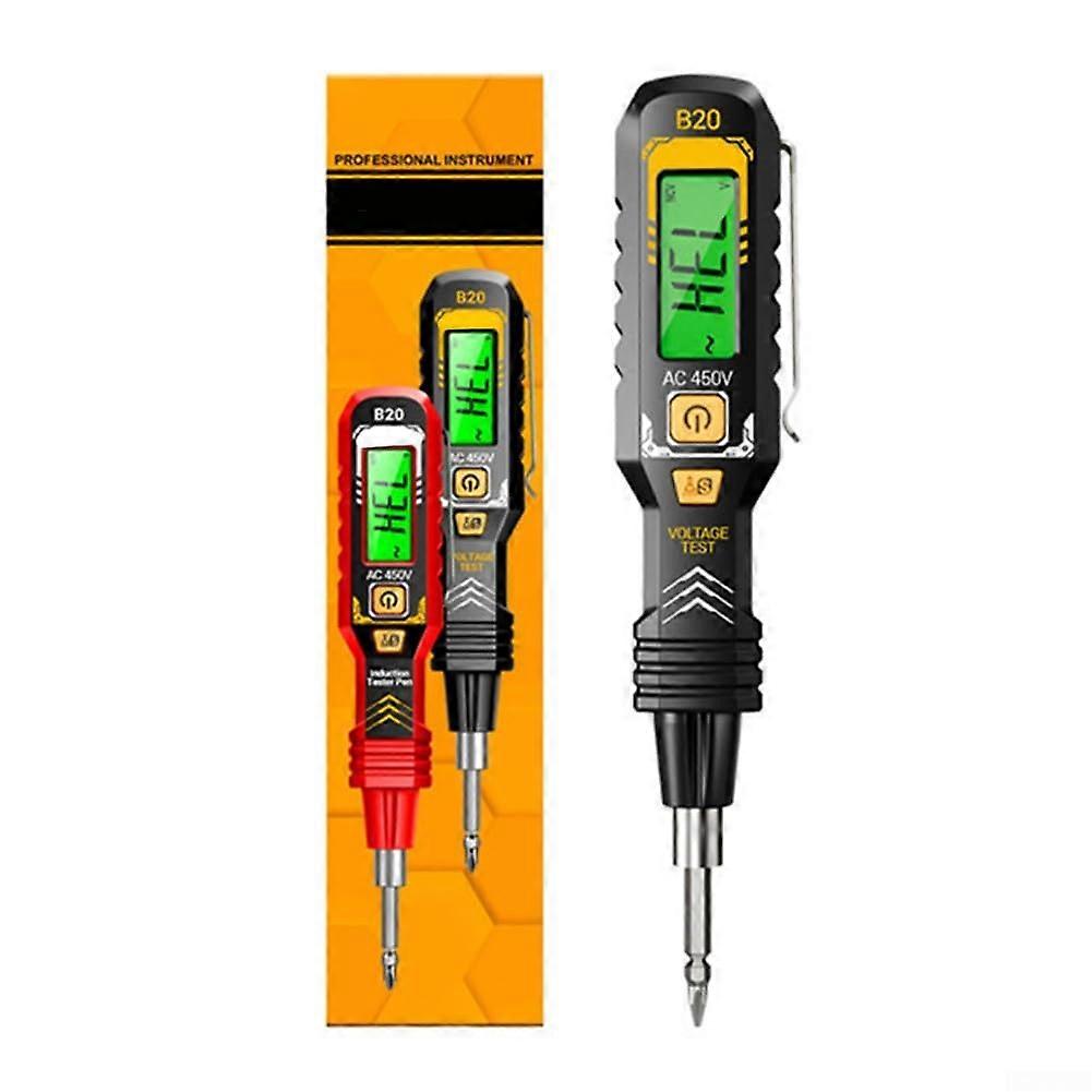 Reliable Voltage Tester with Non-Contact Detection, ABS Metal Build, Black Finish, Compact Design
