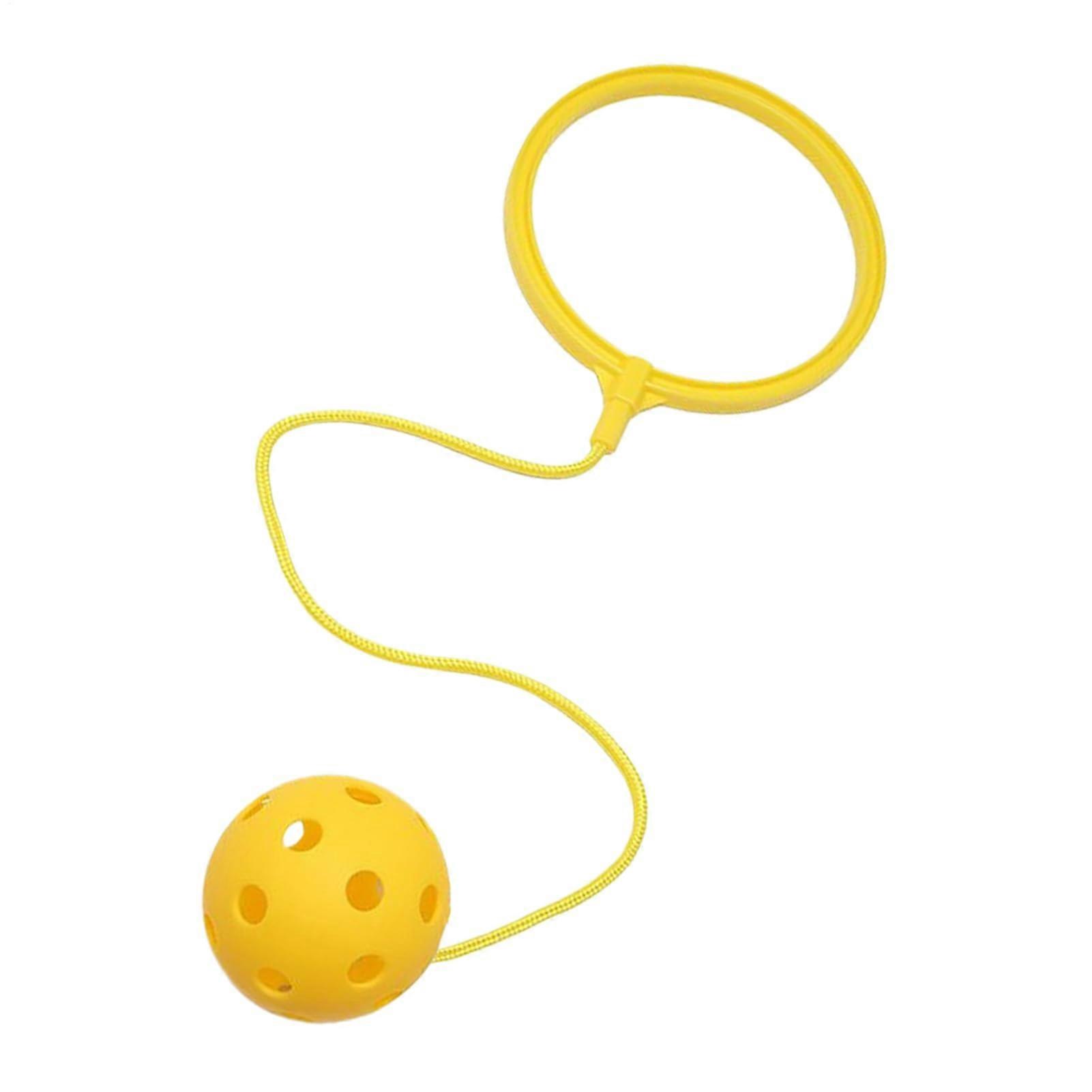 Ankle Skipping Ball for Kids, Rotating Soft SingleLeg Swing Jump Ring, Outdoor Exercise Skipping Toy Coordination Yellow