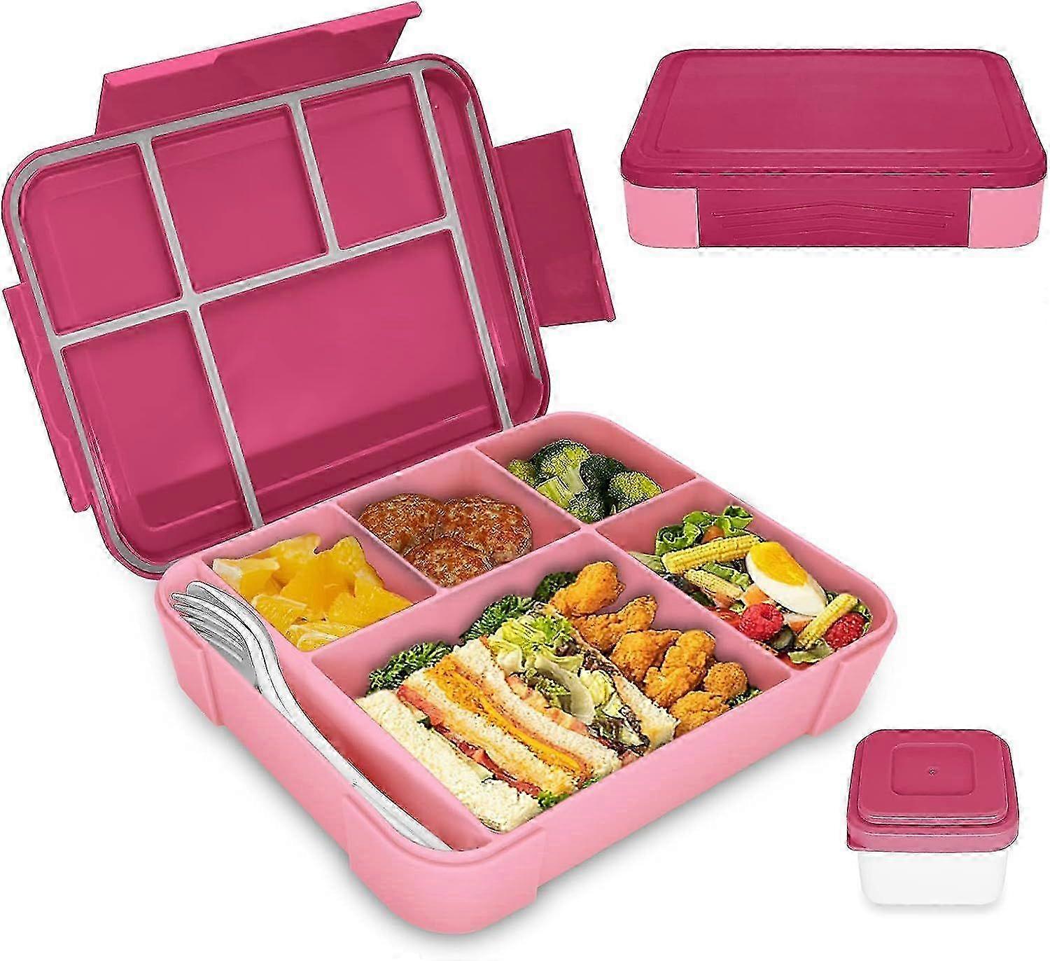 Children's Lunch Box with Compartments, 1300 ml Lunch Box Children, Leak-Proof Bento Box, Children's Lunch Box for Nursery and School