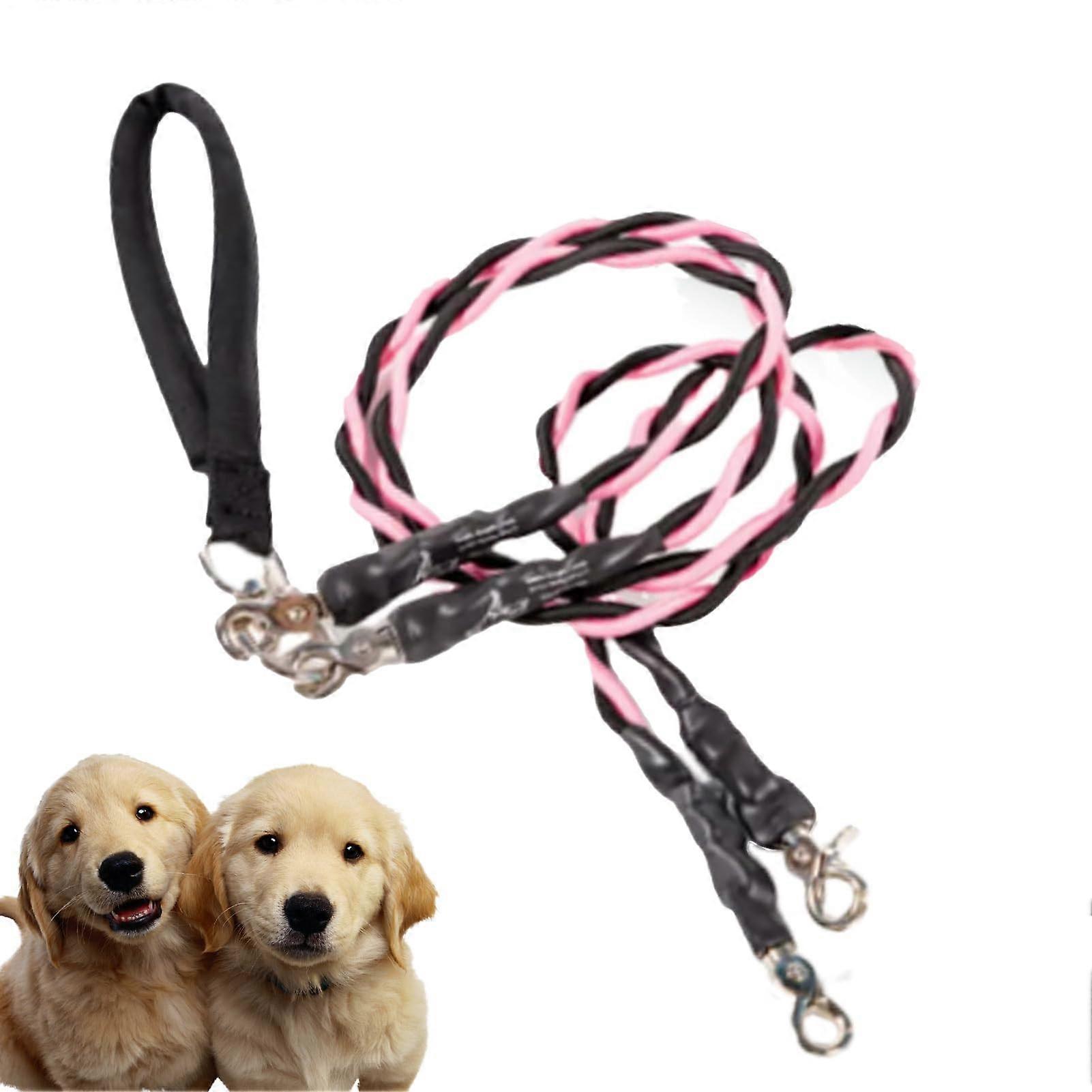 Dog Leash Dual Dog Walking Leash For Two Dogs, Park Walks And Training, Safety, Pink