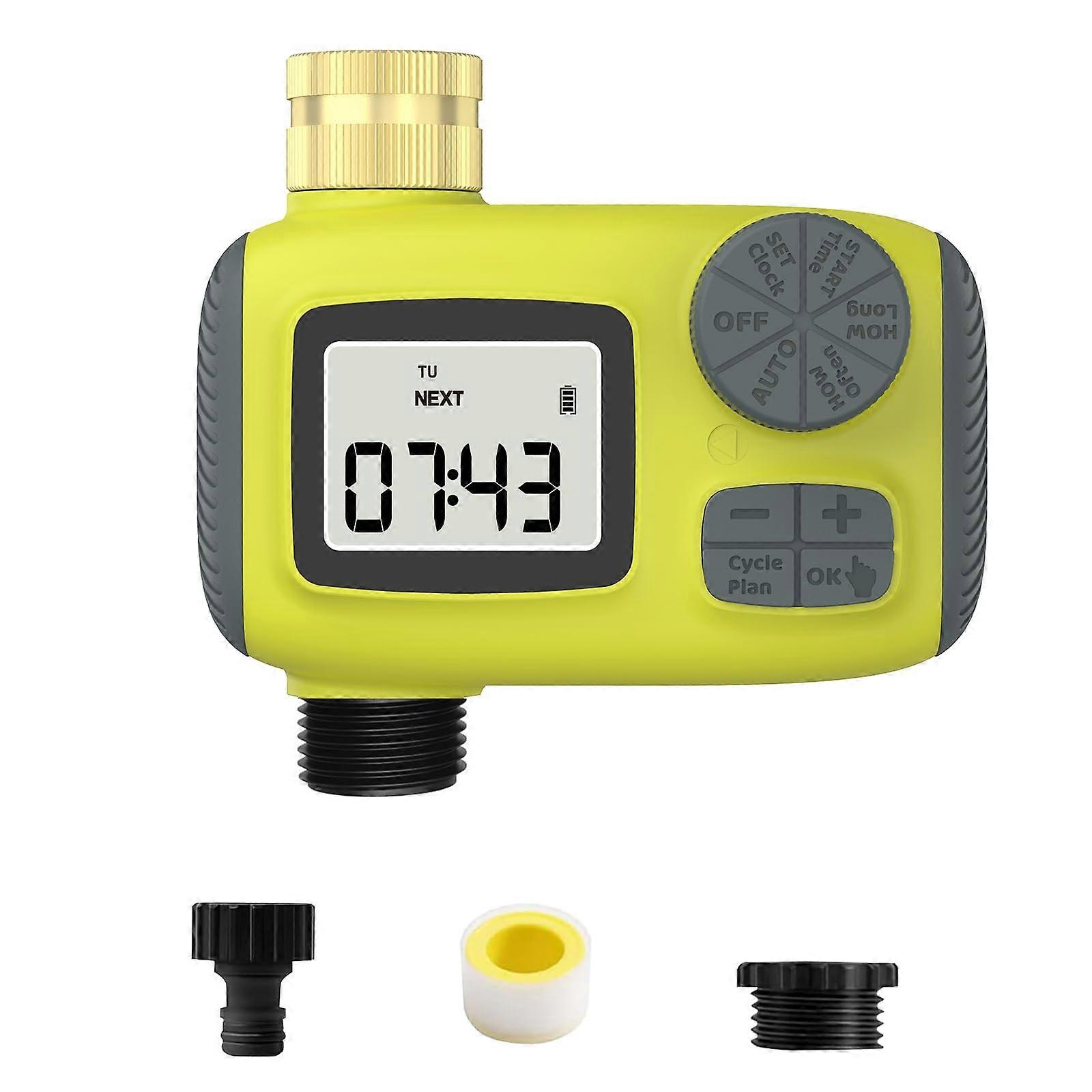Hanzete Garden Automatic Watering Irrigation Timer Valve Controller Watering Duration Setting Outdoor Hose Timer