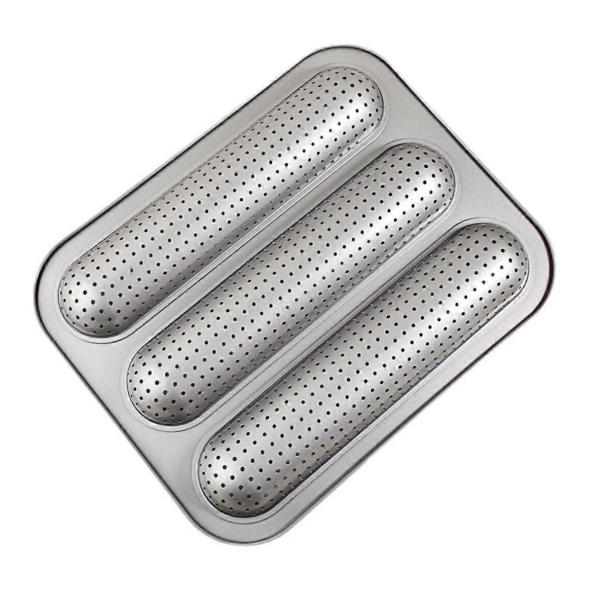 Baguett Pan French Bread Mold 3 Cavity Baking Tray Nonstick