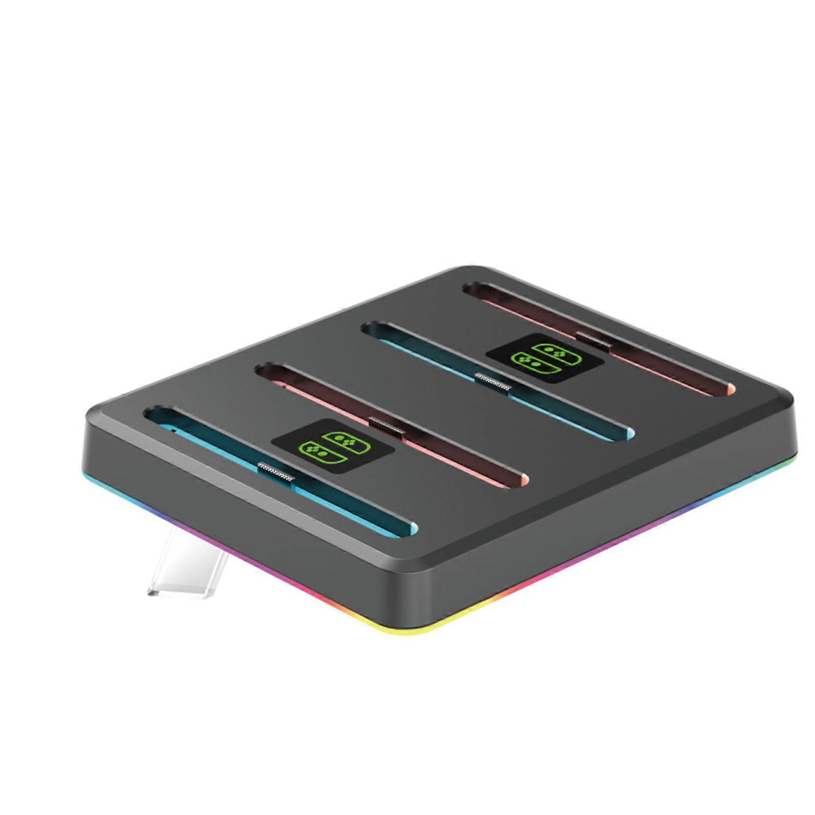 Colorful Light Up Dual Controller Charging Dock with Fast Charging for NS2 Enhanced Gaming Experience