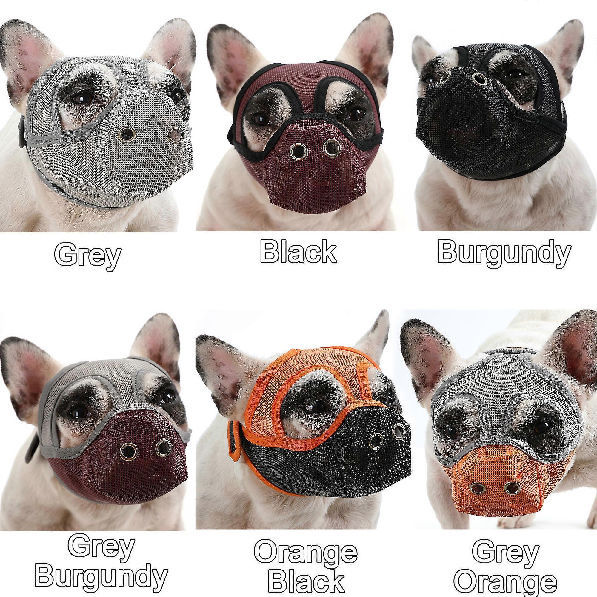 Dog Muzzle Breathable Mesh for Short Snout Dogs Prevent Biting Barking