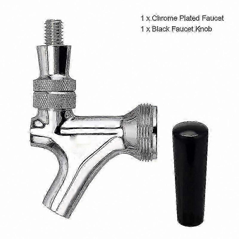 Chrome Polished Beer Faucet for Home Brewing, American Standard Kegerator Spout with Sanitary Cover