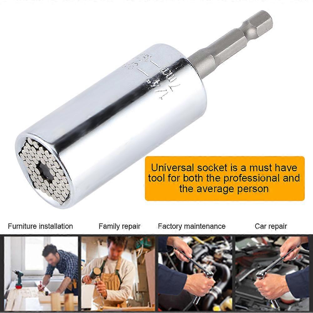 2Pcs 7-19mm Universal Socket Wrench Grip 3/8in Chrome Vanadium