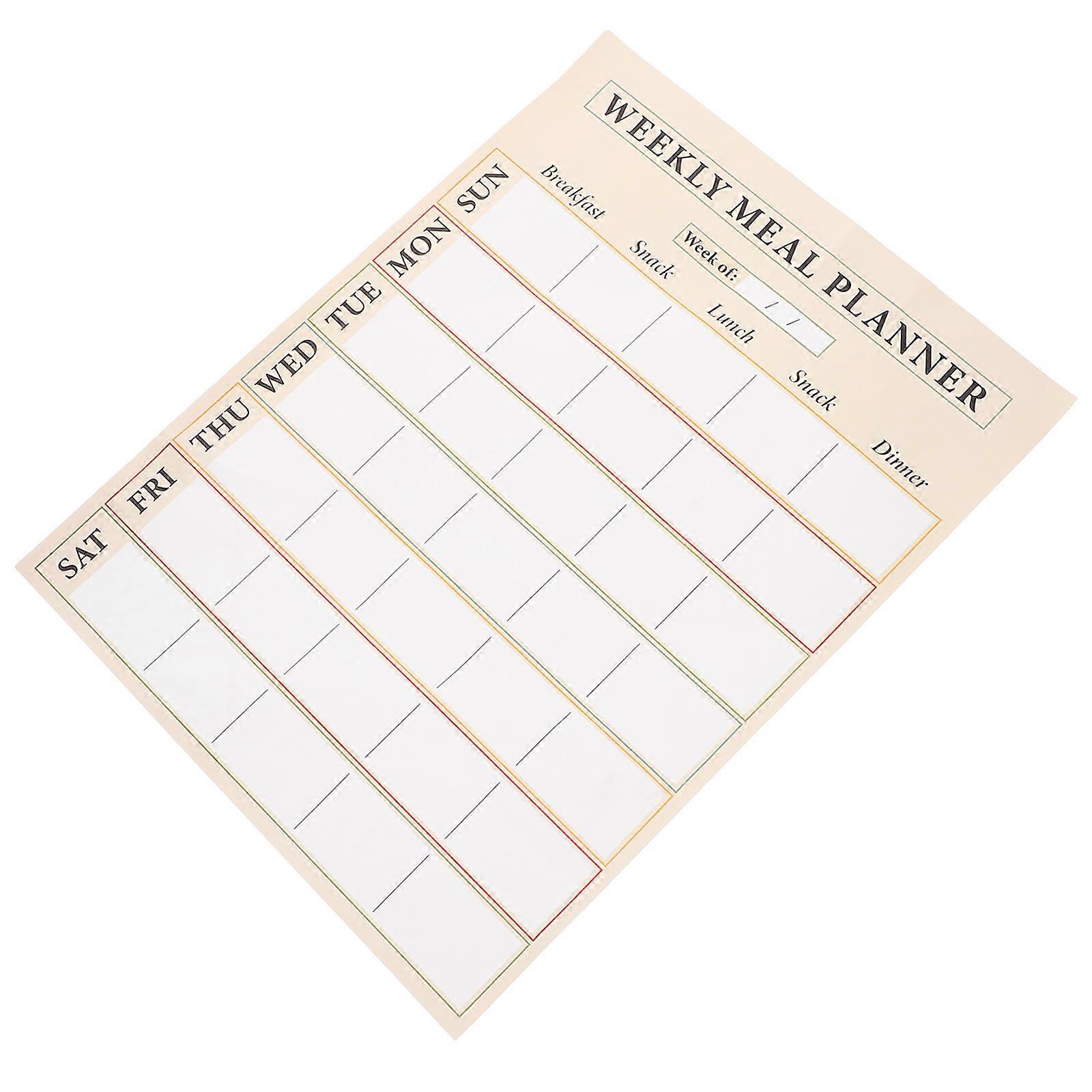 Schedule Sticker Weekly Meal Planner Whiteboard for Schools Pvc Multi Reusable Material 1Pack