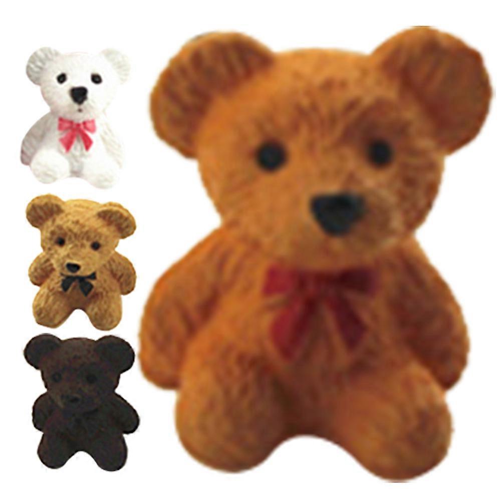 Mini House Bear Figurines Bear Room Decor Plastic Assorted Color Decoration 4Pcs