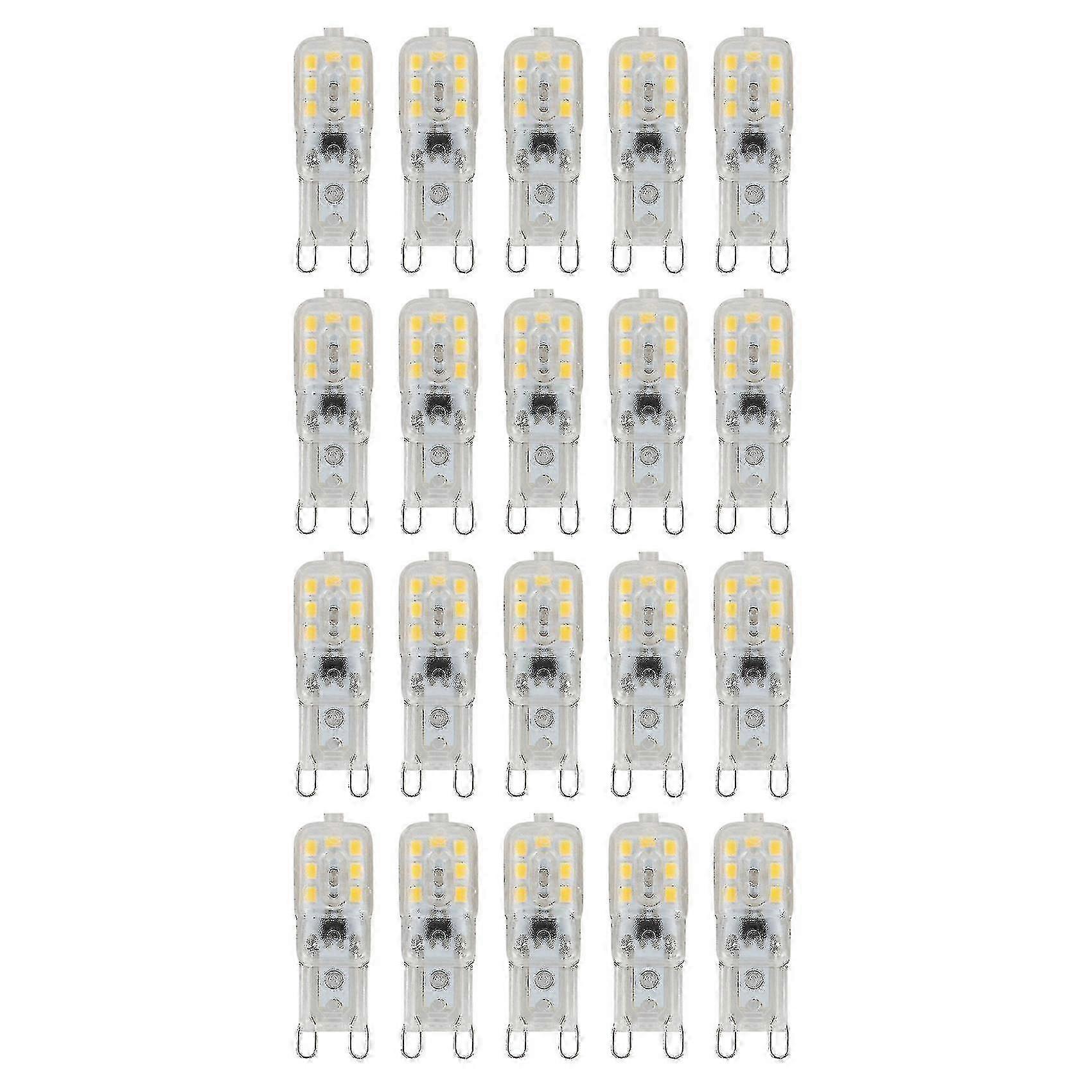 20 パック G9 5W 調光可能な LED カプセル電球、ウォーム ホワイト 220-240V AC、エネルギー効率の高い交換用ライト ランプ