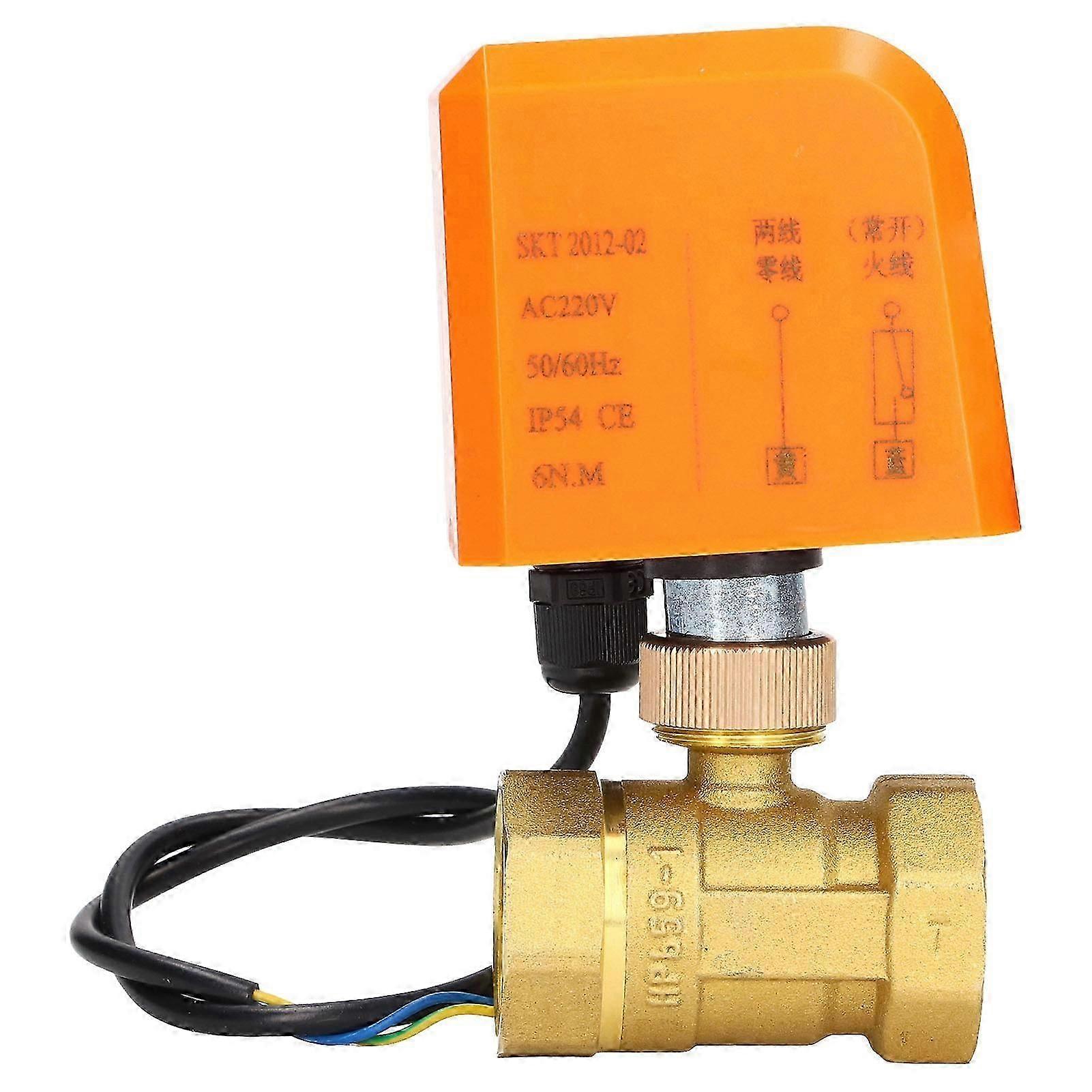 Motorized Ball Valve 2 Wire 2 Way Normally Open DN25 Brass ABS Synchronous Motor AC220V