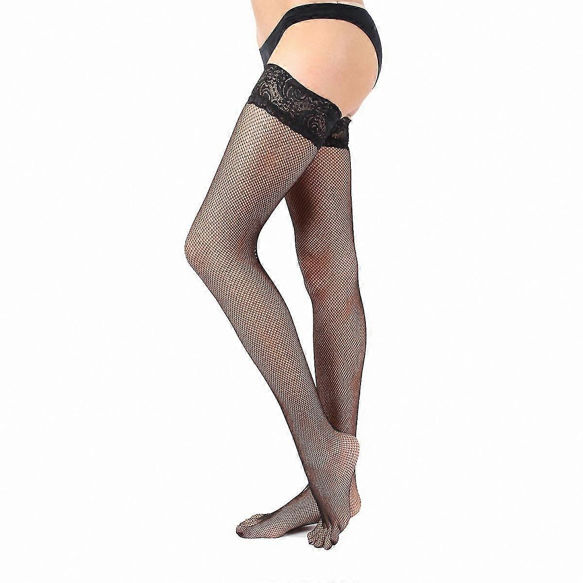 Enhanced Fishnet Leggings with Improved Stay-up Design