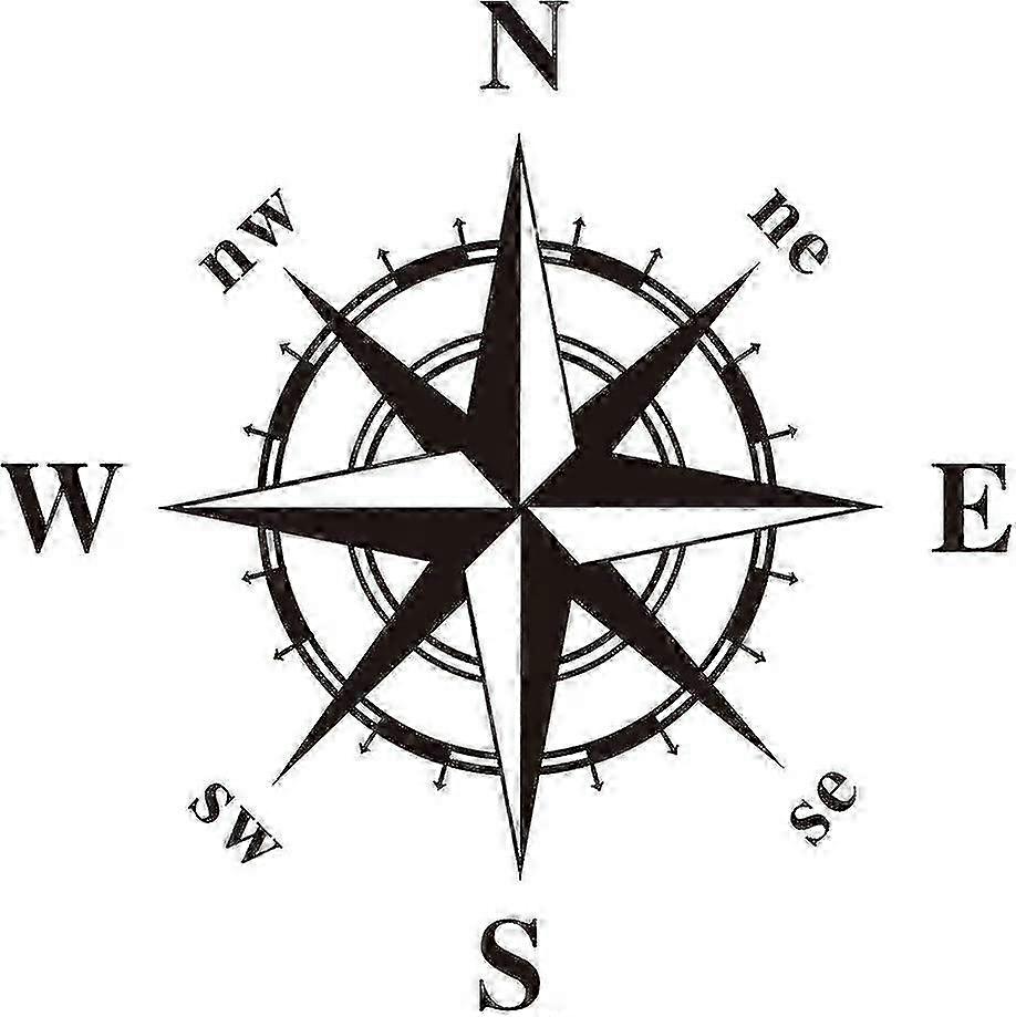 Wall stickers for bedroom decor with compass pattern