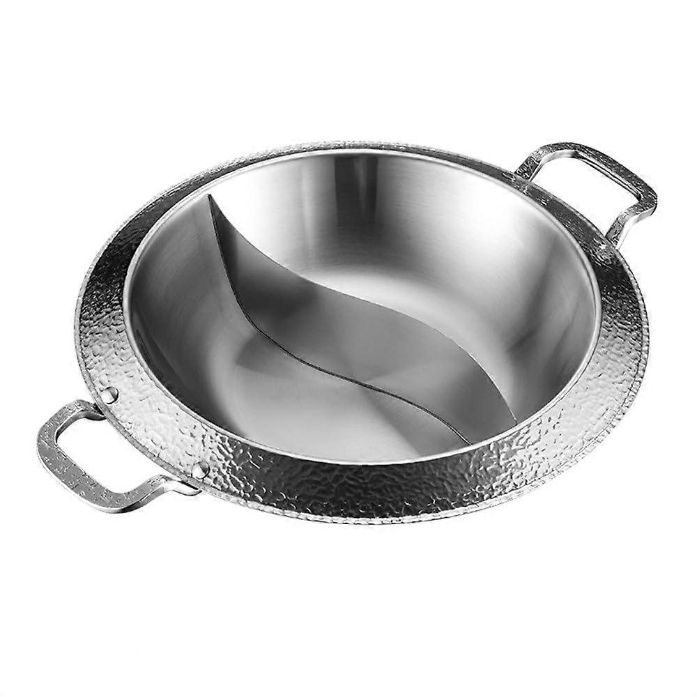 Hot Pot with Divider Creative Duck Pot Induction Cooker Compatible Universal Pot 30 cm Silver