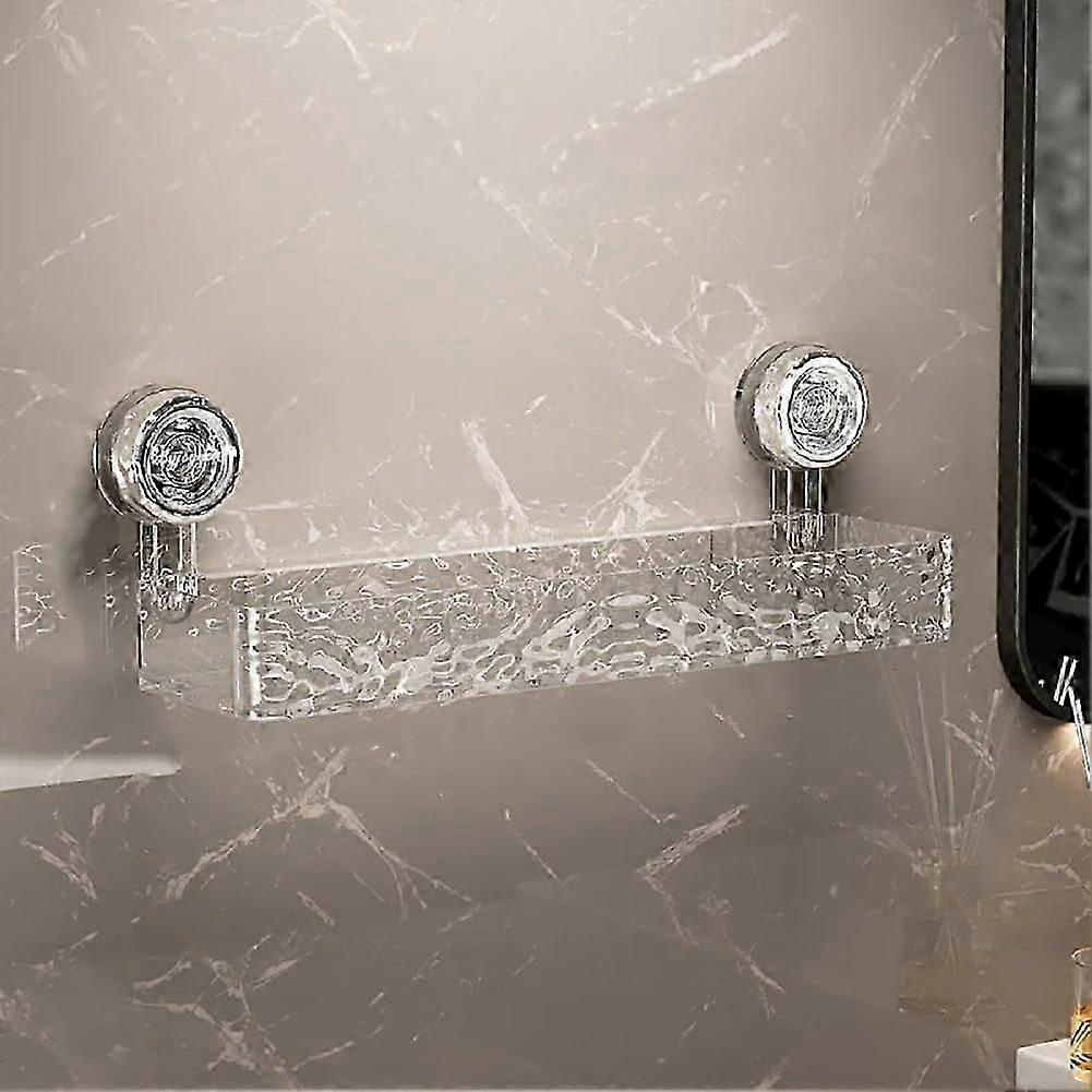 Clear Removable Wall Caddy for Bathroom Shower Storage, Practical Rectangle Design for UK Homes