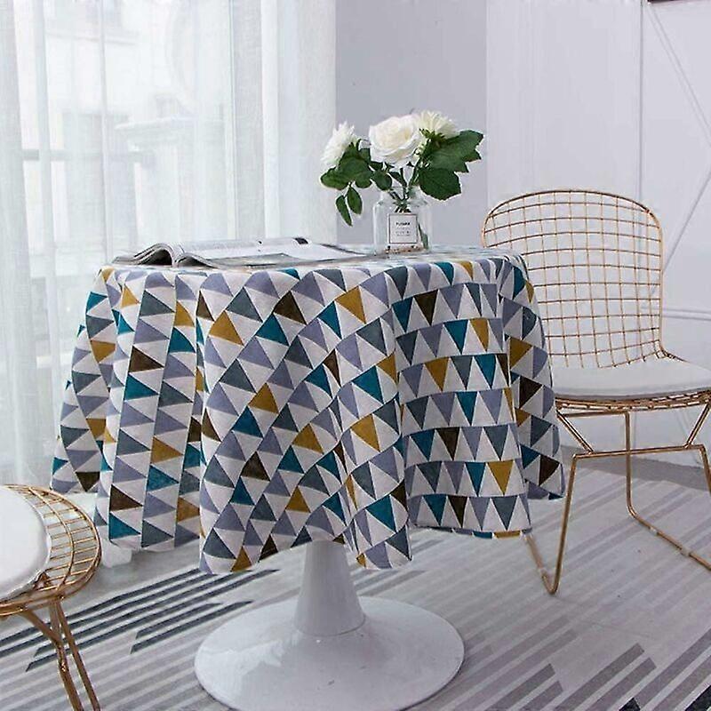 Round Cotton Linen Tablecloth Fabric Twill Tablecloth Simple Fresh Nordic Style