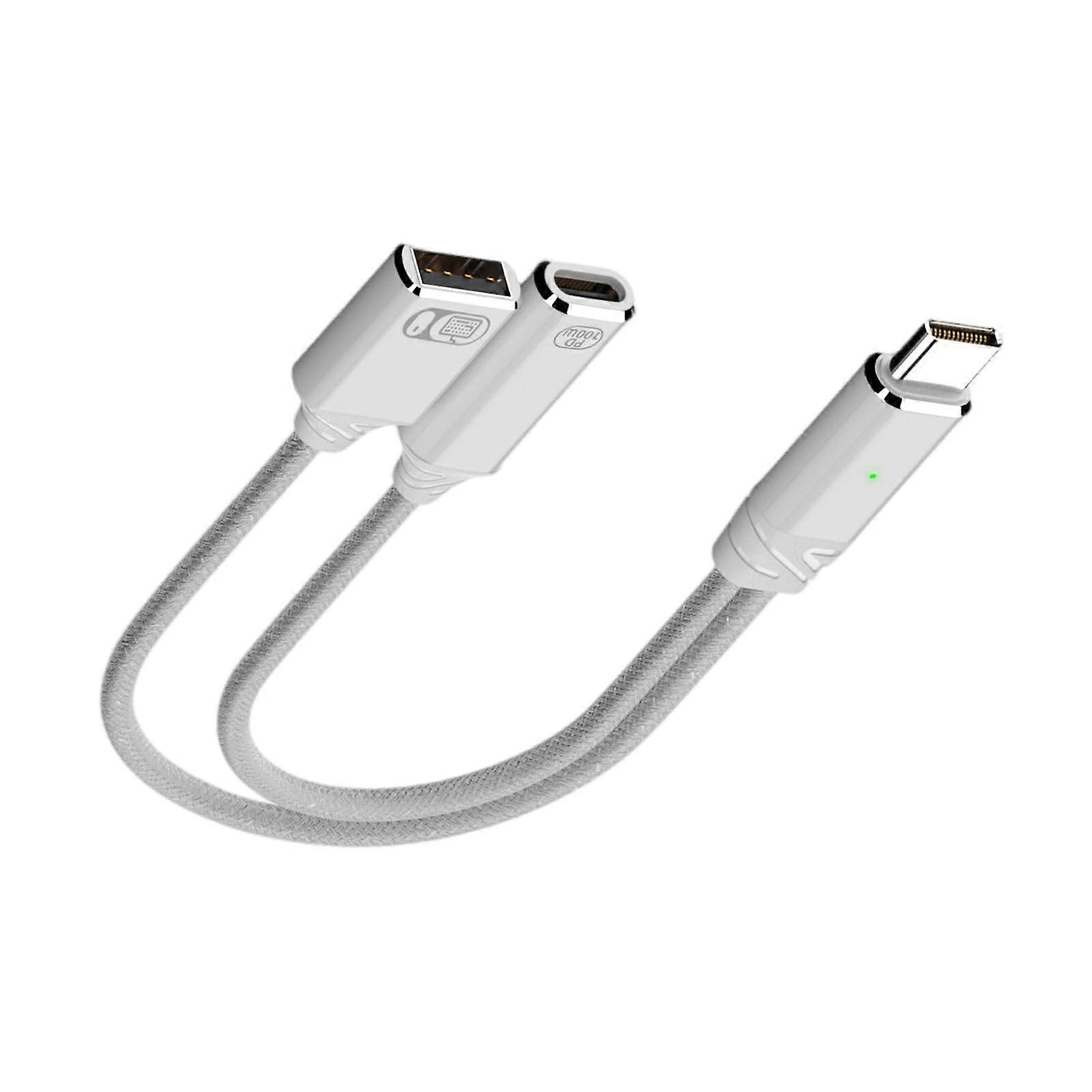 USB C Splitter USB C Male To Dual USB C Female Adapter 100W Type C USB 2.0 White Charger Adapter