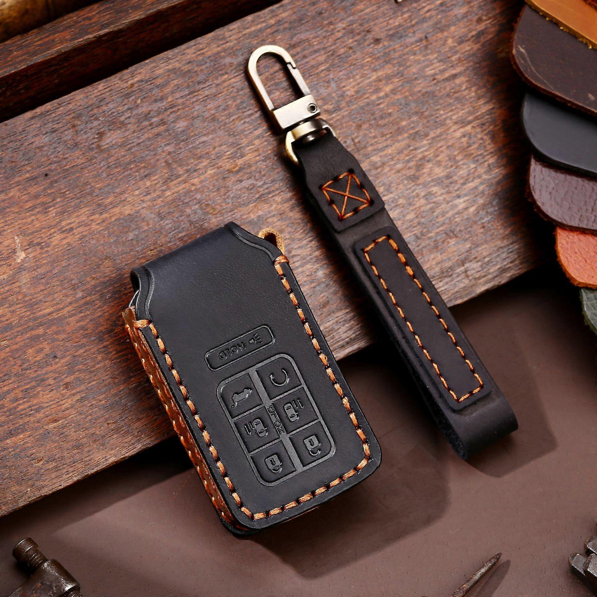 Crazy Horse Leather 5 Button 7 Button Car Remote Key Fob Case Cover for Honda Odyssey Civic Accord CR-V Pilot~09093
