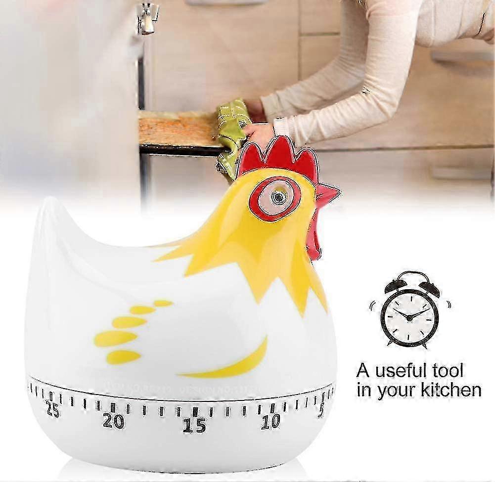 2025 White Cartoon Style Hen Shaped Kitchen Timer