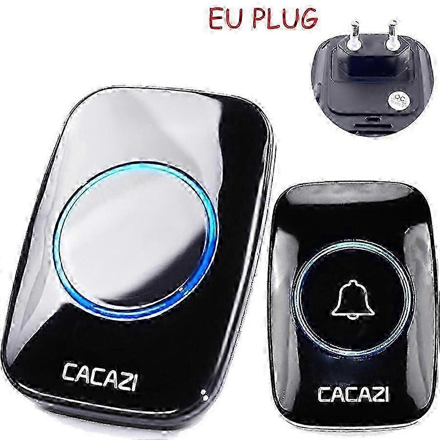CACAZI Wireless Doorbell Waterproof 300M Remote EU Plug smart Door Bell Chime battery