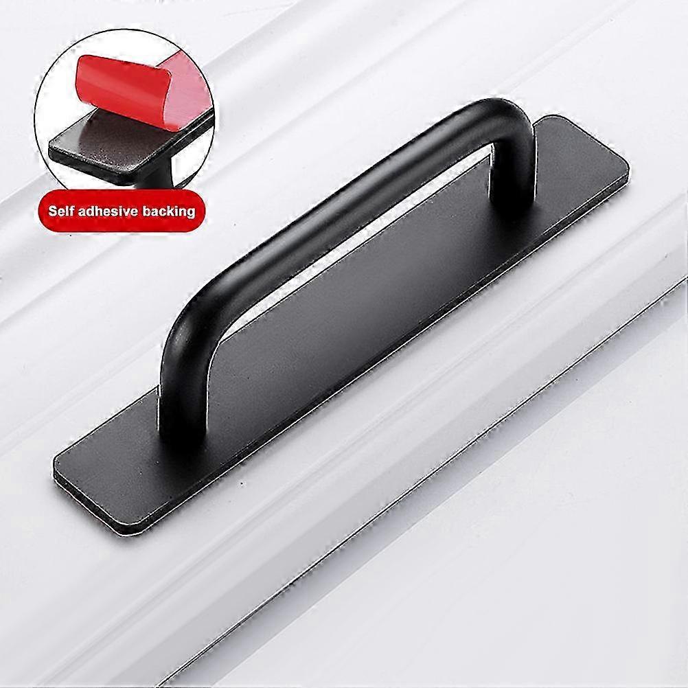 Self Stick Pulls Aluminum Alloy Push Pull Handles Punch Free Adhesive Handle for Kitchen Cabinet Drawer Window Sliding Closet 2025