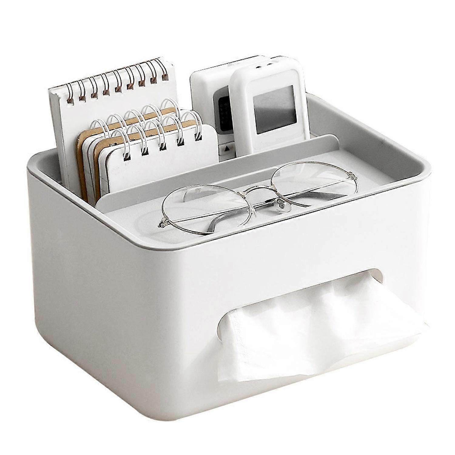 Feature:
1. MULTIFUNCTIONAL: Tissue box cover is multifunctional design, organizes multiple items su