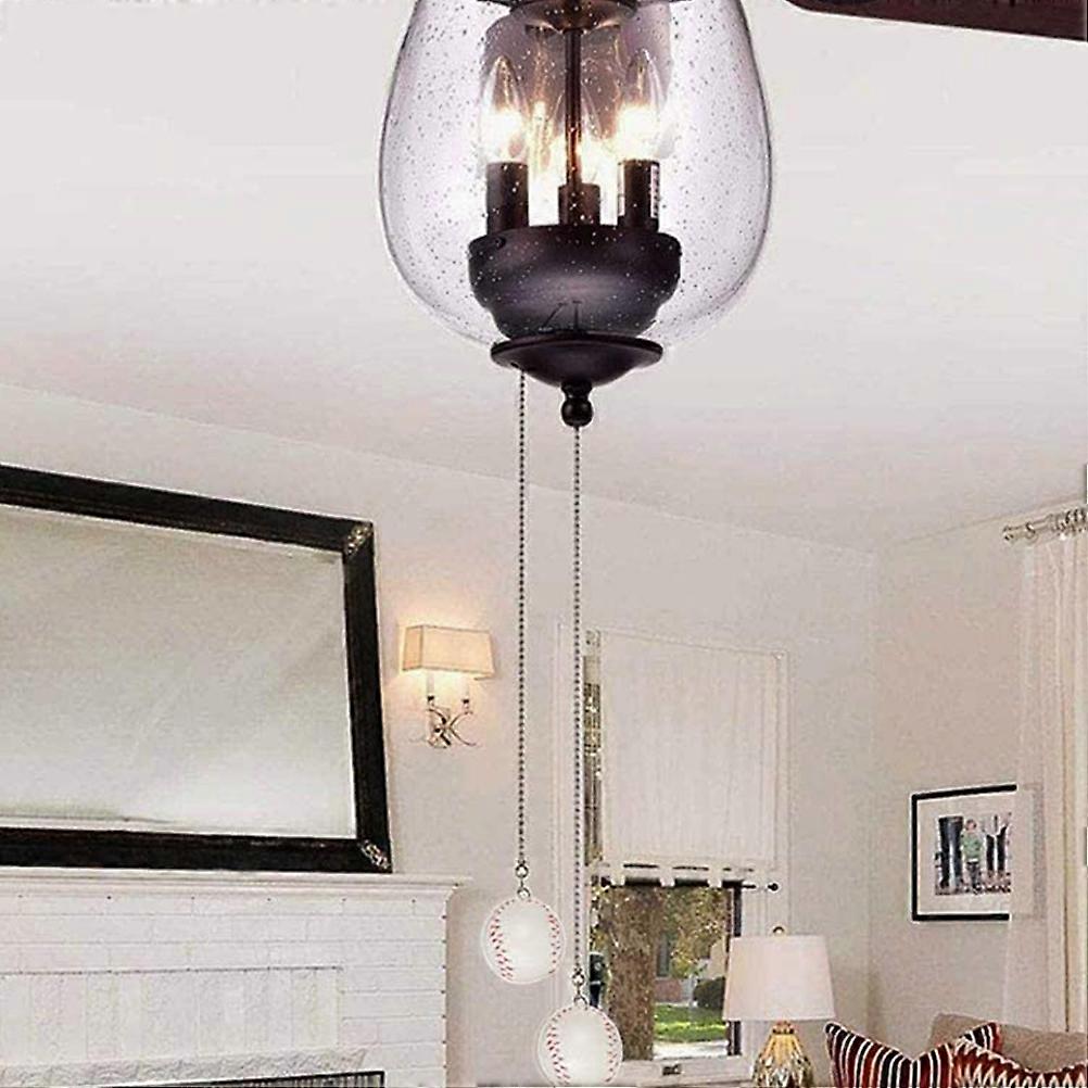 Fan Pull Chain Light Pull Chain Extension for Ceiling Fan Multi Material Adjustable Length 2Pcs