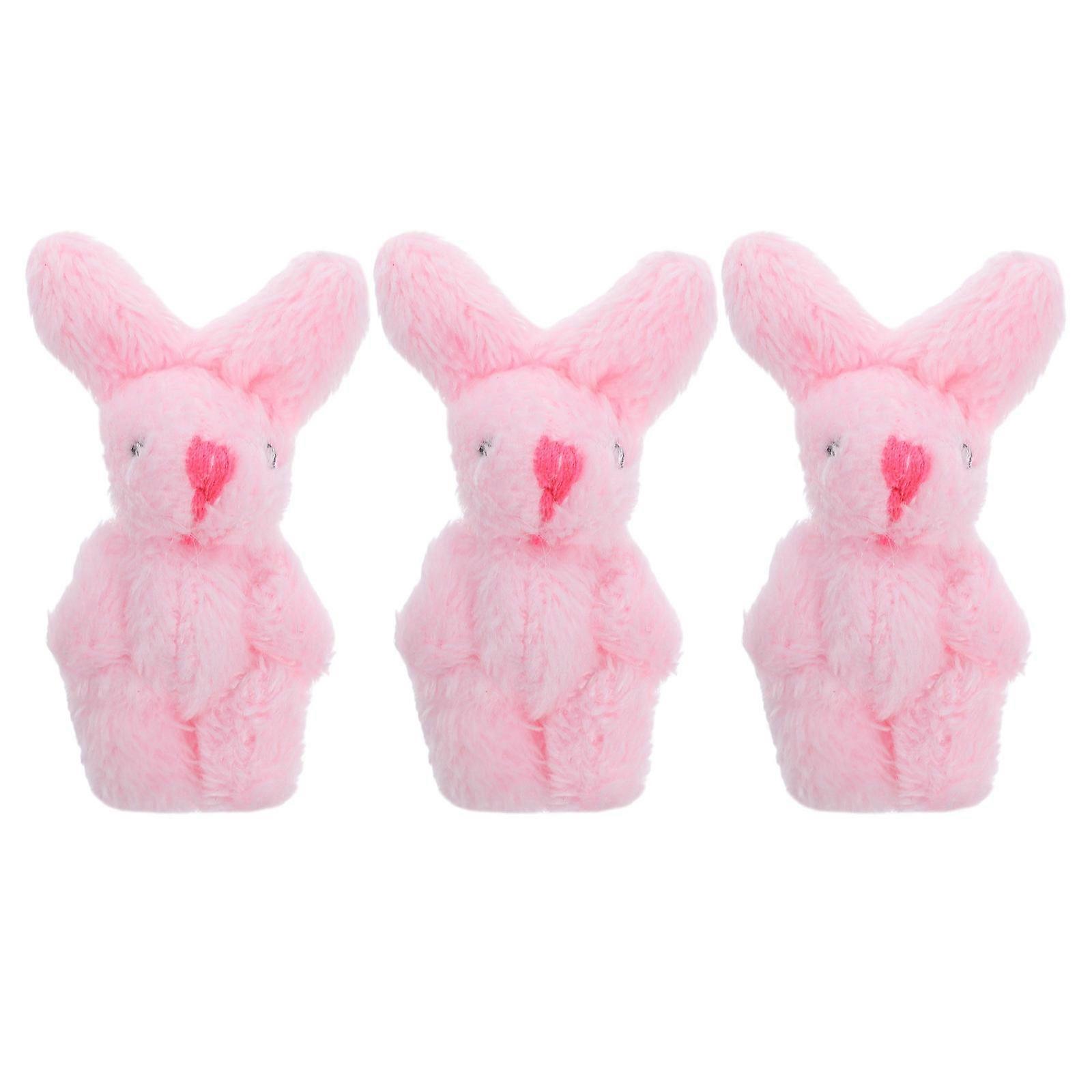 Miniature Rabbit Statue Plush Bunny Ornaments for Garden Decor 15Pcs