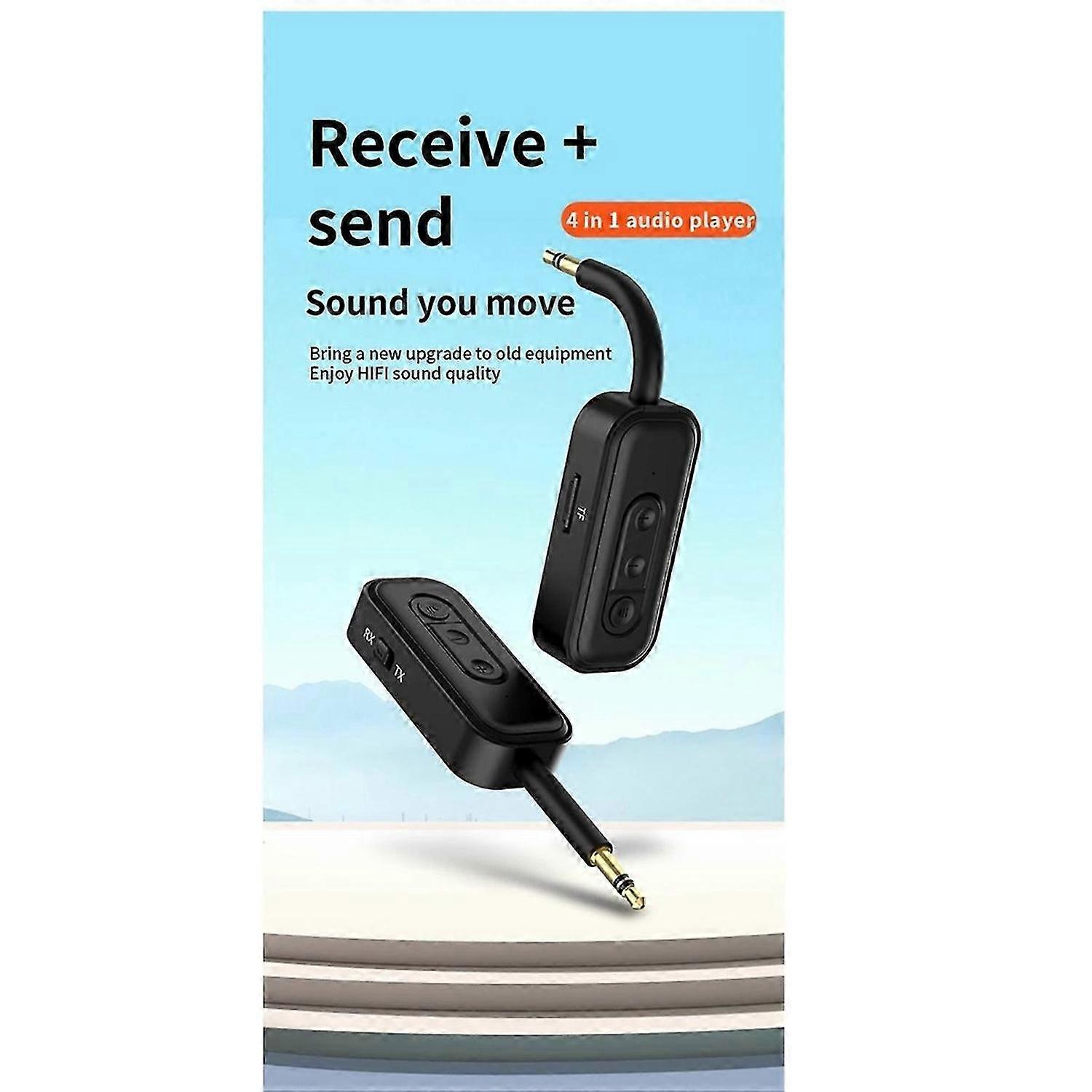 Bluetooth 5.3 Audio Receiver Transmitter Aux Wireless Stereo Music Adapter TF Handsfree for Car TV P