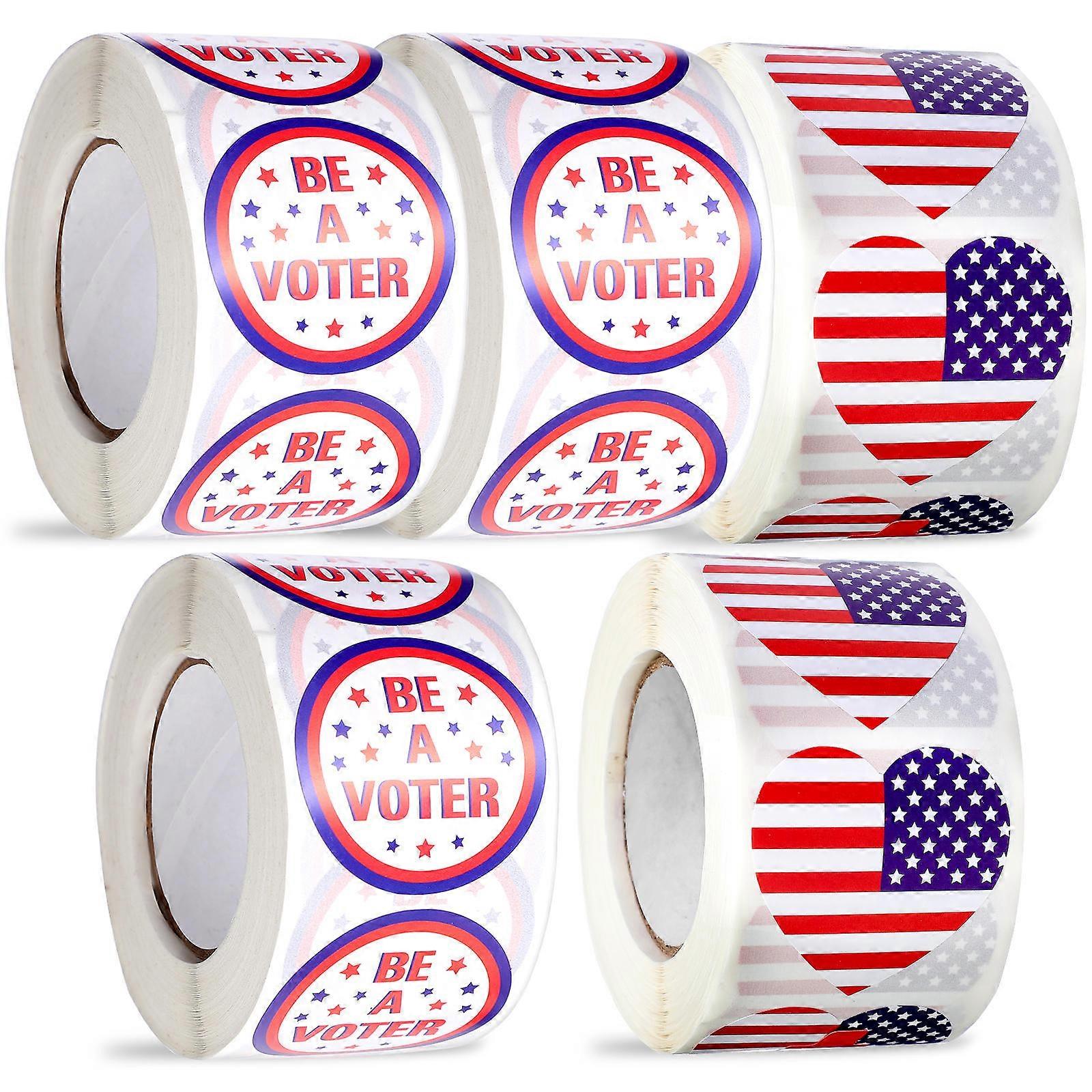 Be A Voter Label Stickers Pack for Decoration with 5 Rolls