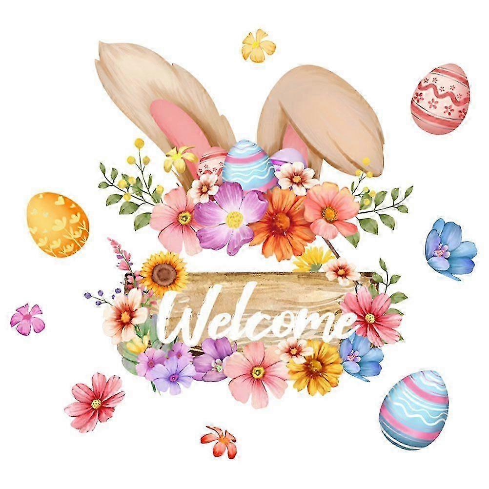 Easter Door Sticker Easter Window Cling Holiday Egg Sticker Door Decal Spring Holiday Decoration