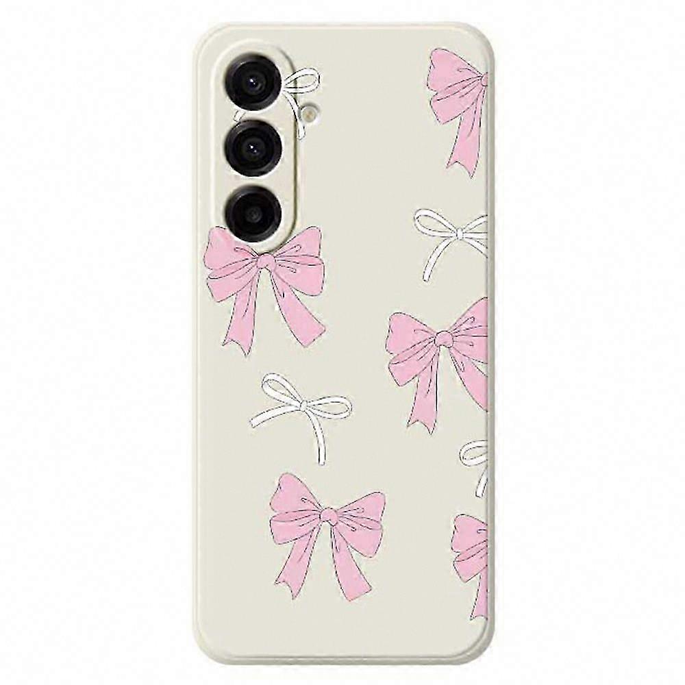 For Galaxy A17 5G Case Pink Bows Pattern Printing Straight Edge TPU Phone Back Cover