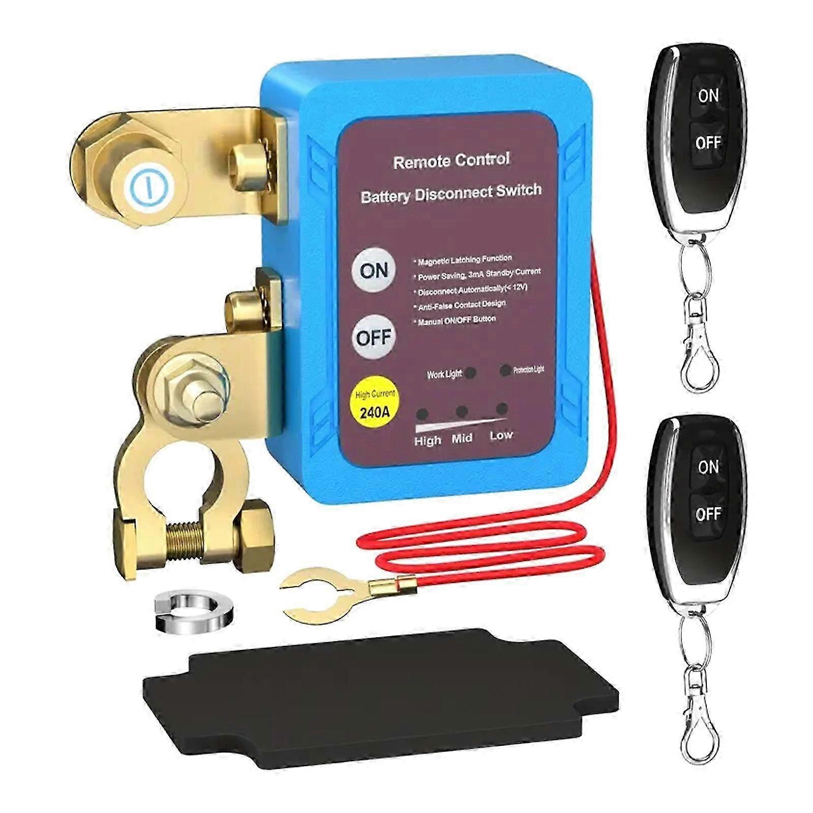 Automatic Power Shut Switch with Remote Control Disconnect Switch Battery Switch Cut Isolator Switch 240A Cs