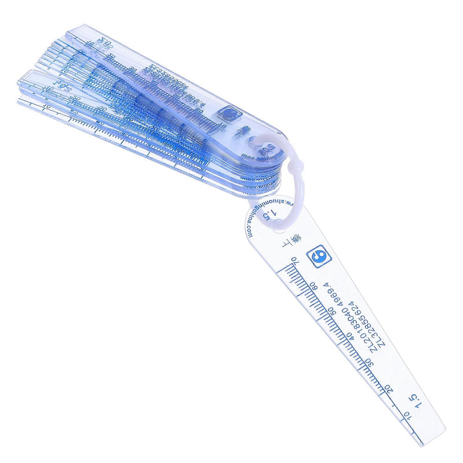 20pcs Transparent Feeler Gauge (0.05-2.0 mm) for Gap Measurement Portable PVC Gap Tester with Multiple Sizes for Fire Door Inspection and Engineering