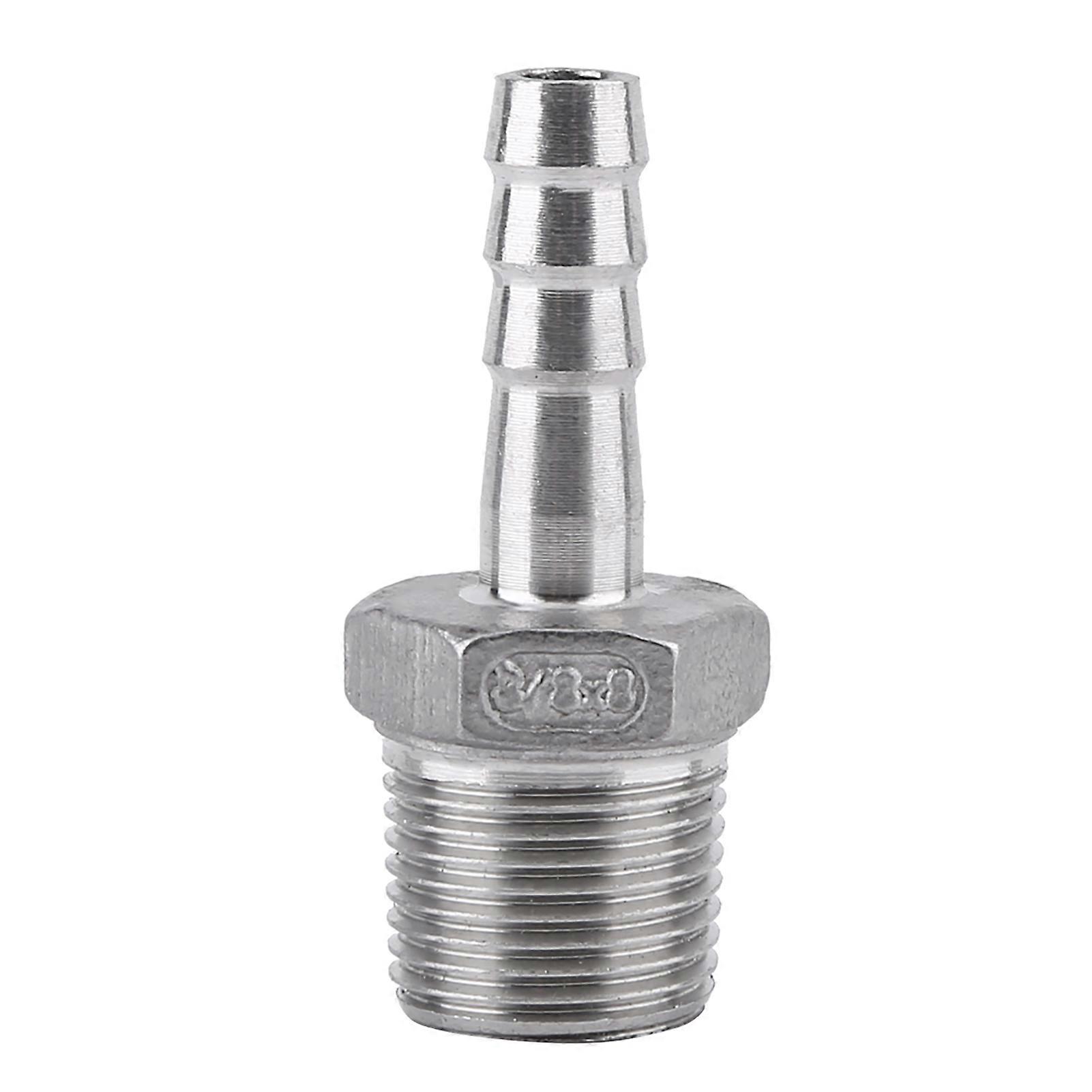 Raccord de tuyau cannelé en acier inoxydable 304 à filetage mâle (3/8" x 8 mm)
