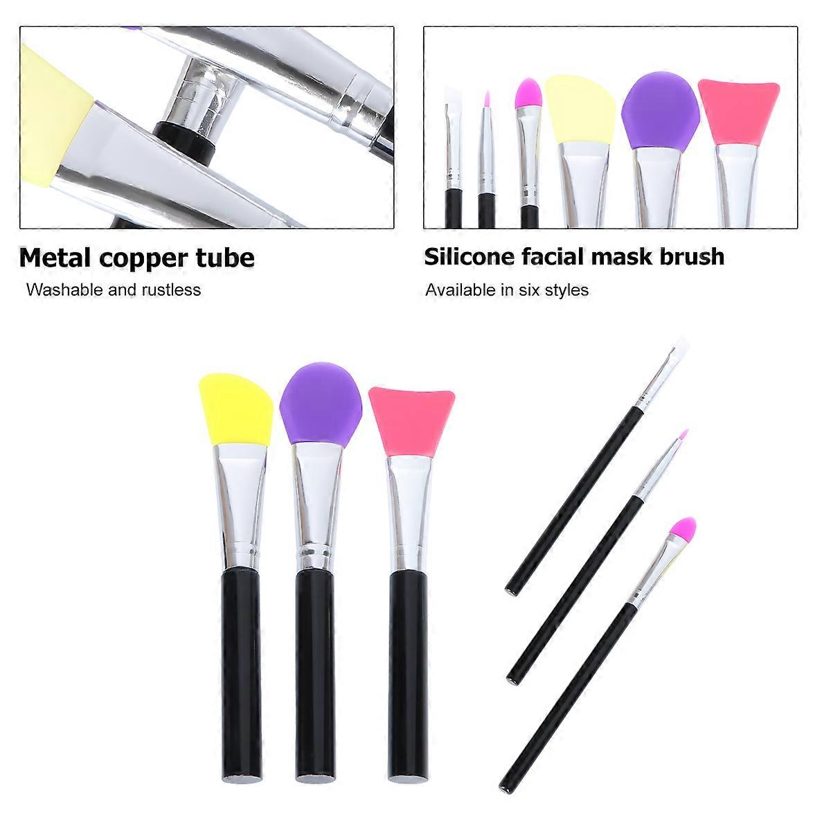 Silicone Brush Facial Mask Tool for Face Mask Use 6Pcs Black