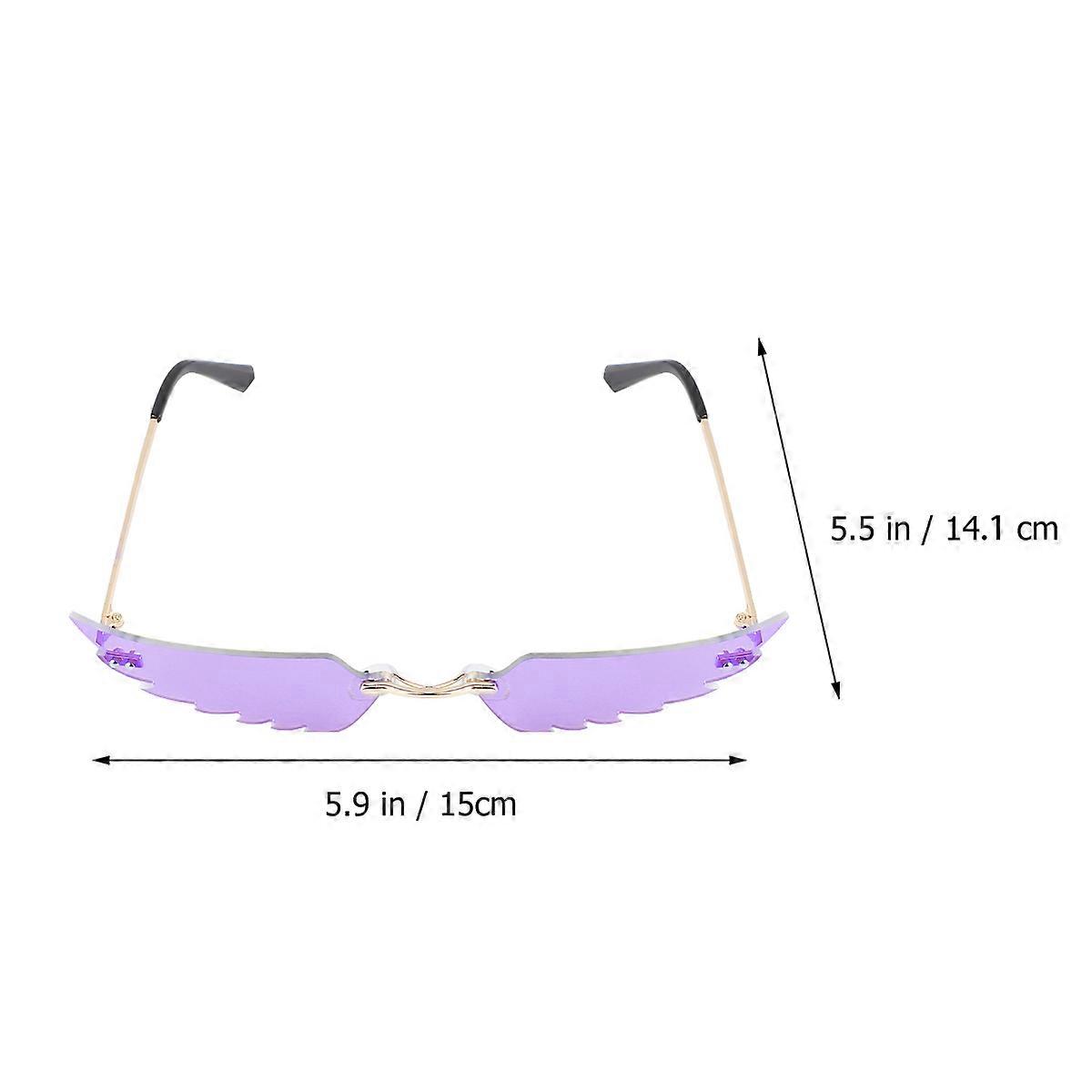 Angel Wing Sunglasses Party Props for Wearing with Golden Frame Colors