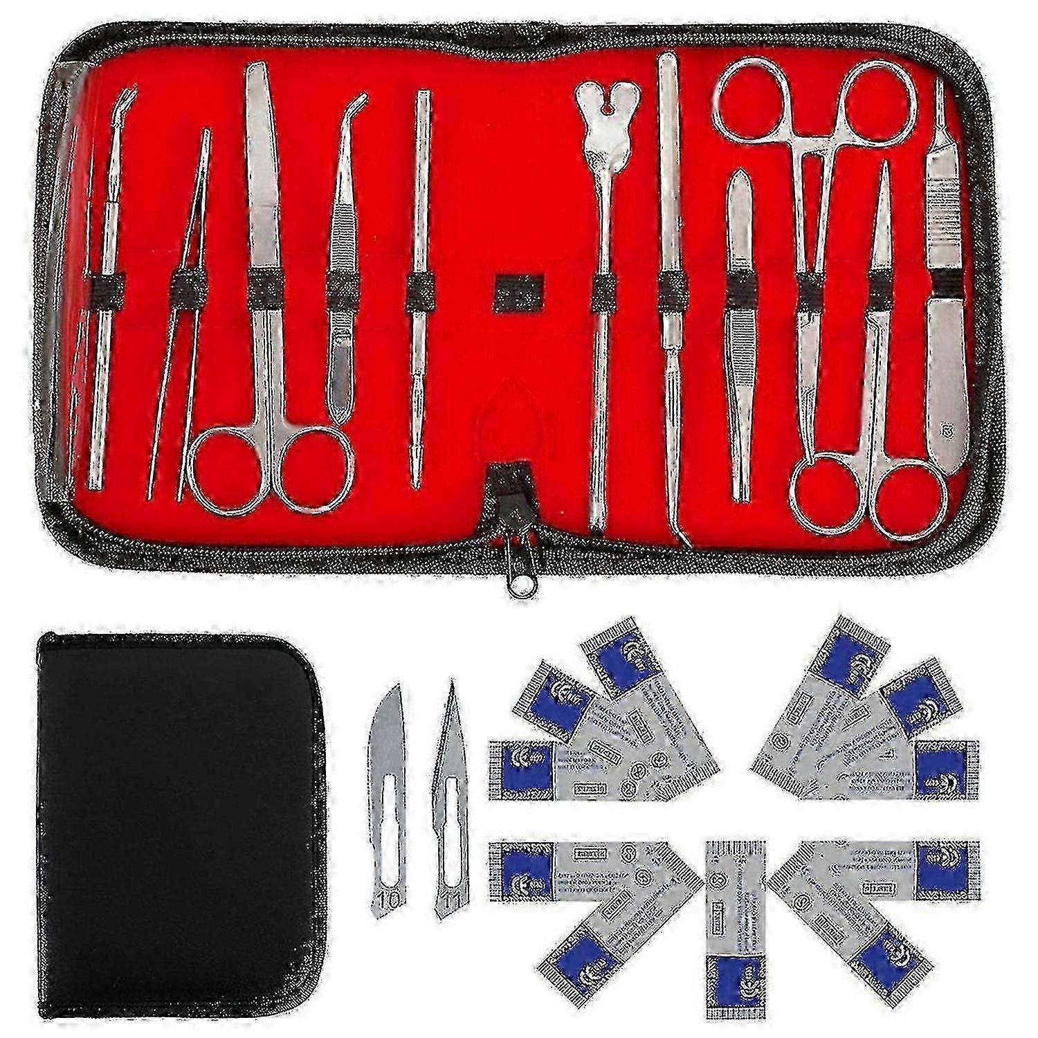 22 Piece Stainless Steel Minor Surgery Instrument Set with Scissors and Tweezers