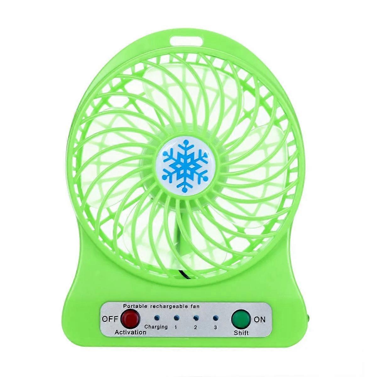 Portable Rechargeable LED Light Fan,Green