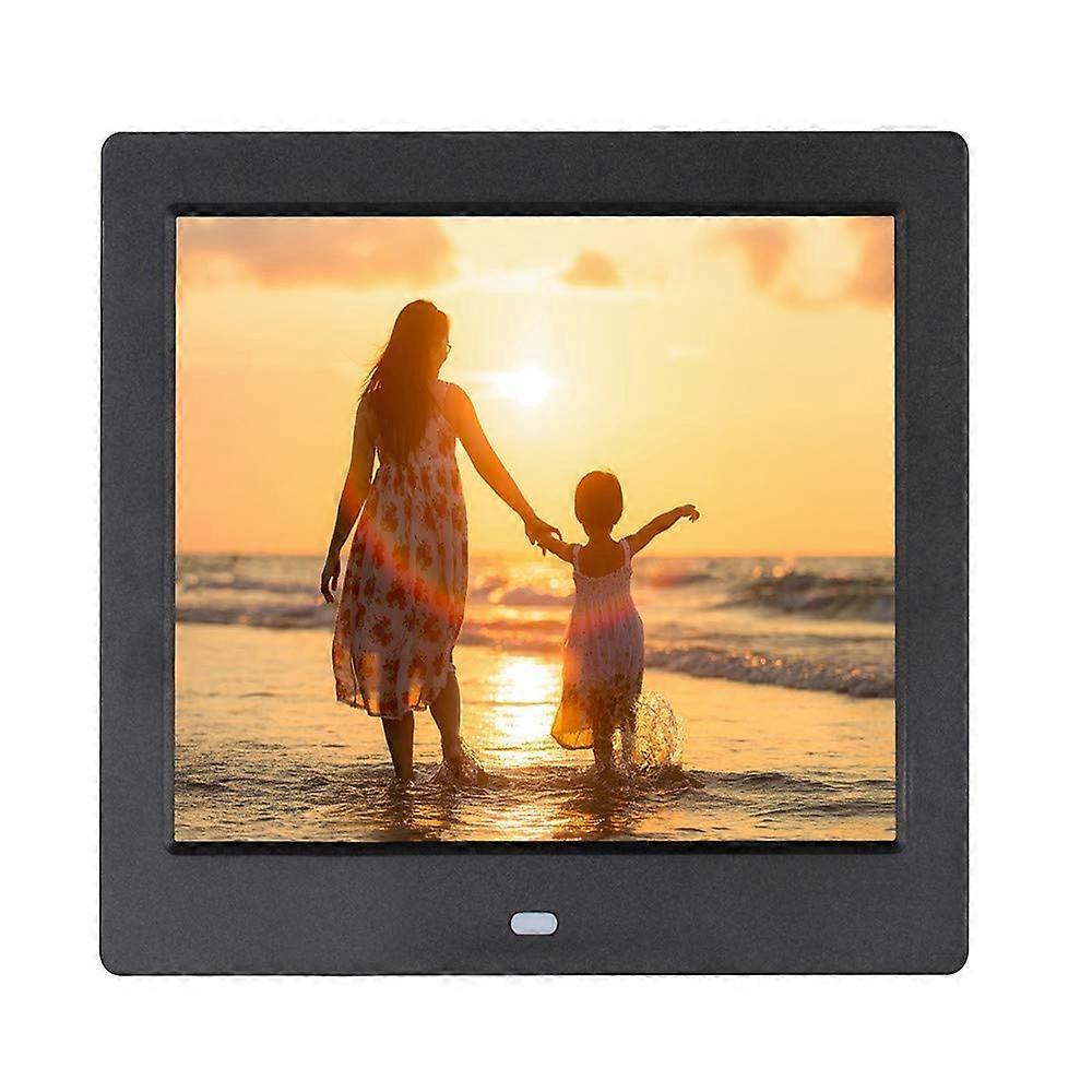 Digital Picture Frame 8Inch Widescreen LED Display 1024x768 HiRes with USB and SD Card Slots Remote Black