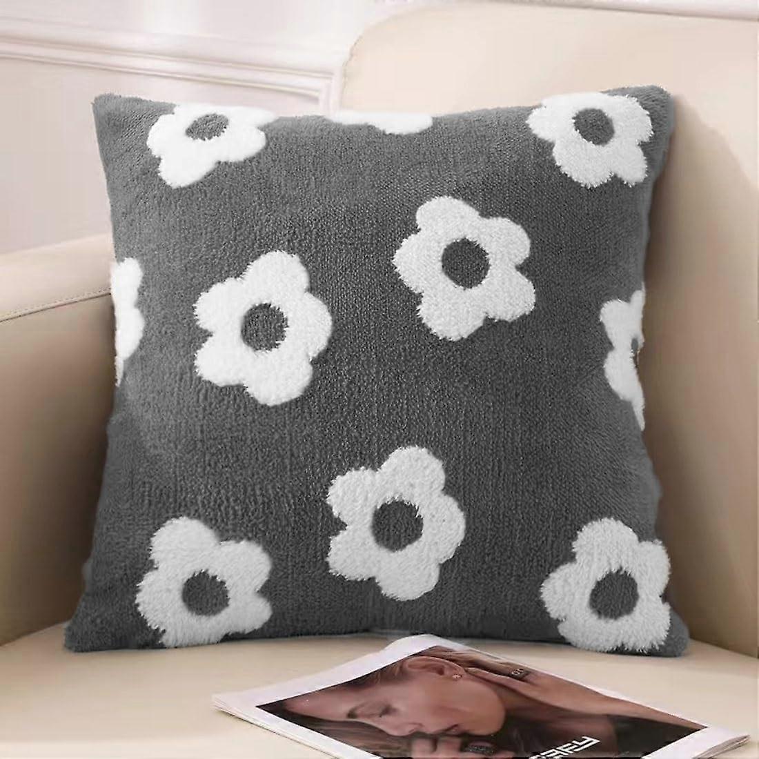 Luxury Rustic Style Plush Decorative Cushion Covers With Zipper Velvet Throw Pillow Covers, 40x40 Cm, Color 14