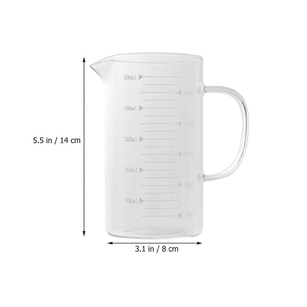 Heat Resistant Measuring Cup High Borosilicate Glass Measuring Cup for Home Cooks and Professional Chefs 500ml Clearly Marked Scale 1Pack
