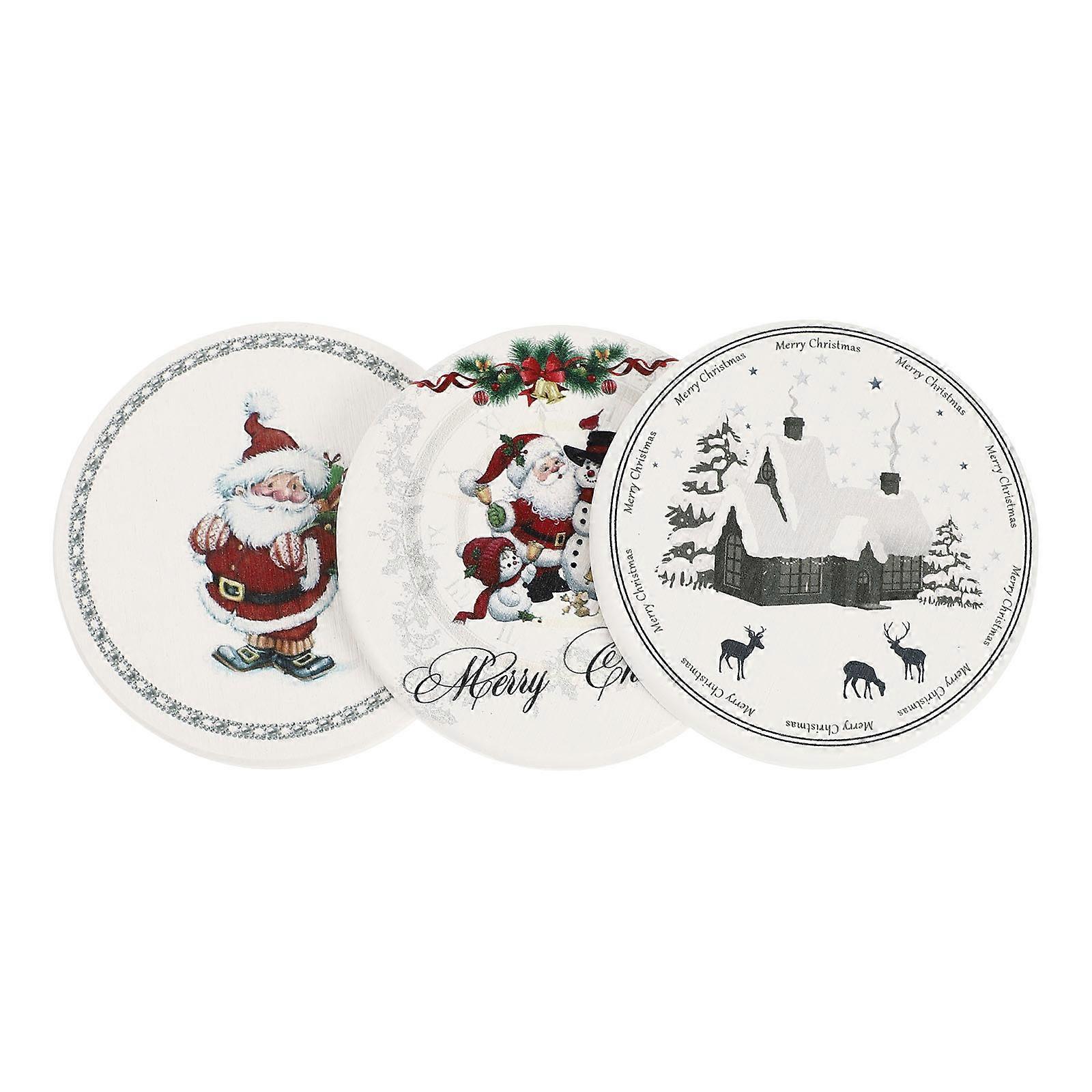 Lovely Xmas Pattern Coaster Set 6 Pcs Water Cup Cushions Suitable For Outdoor Office Elegant Design