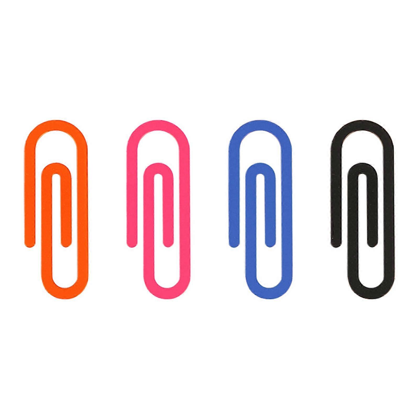 Fancy Paper Clips Stylish Shaped Organizing Documents Assorted Color 7x2.5cm Mini Bookmarks 4Pcs