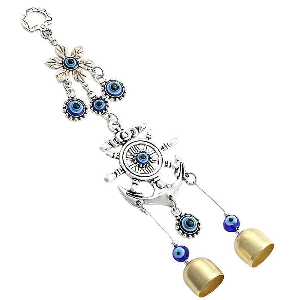 Evil Eye Wind Chimes Boat Anchor Decorative Wind Bell for Door Hanging