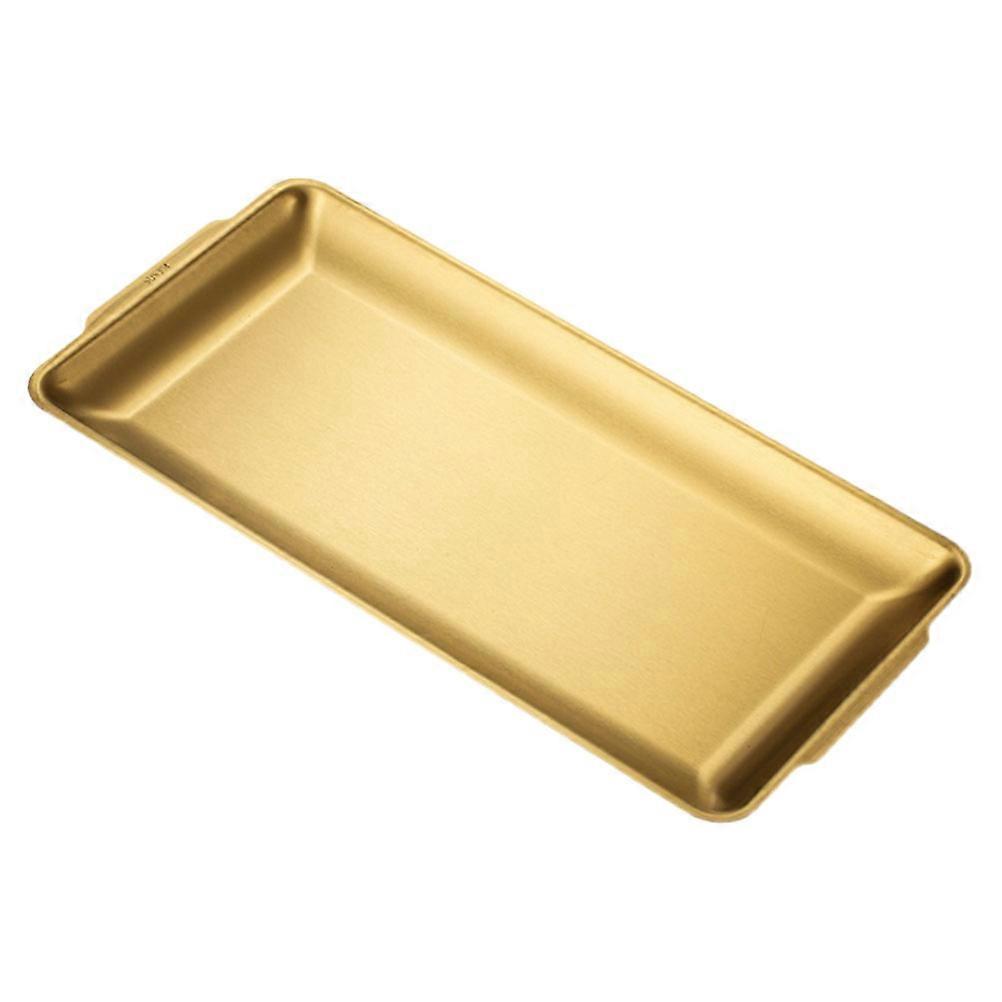 Stovetop Baking Pan Frosted Baking Tray Golden Rectangular Stainless Steel Holding Food 1Pack