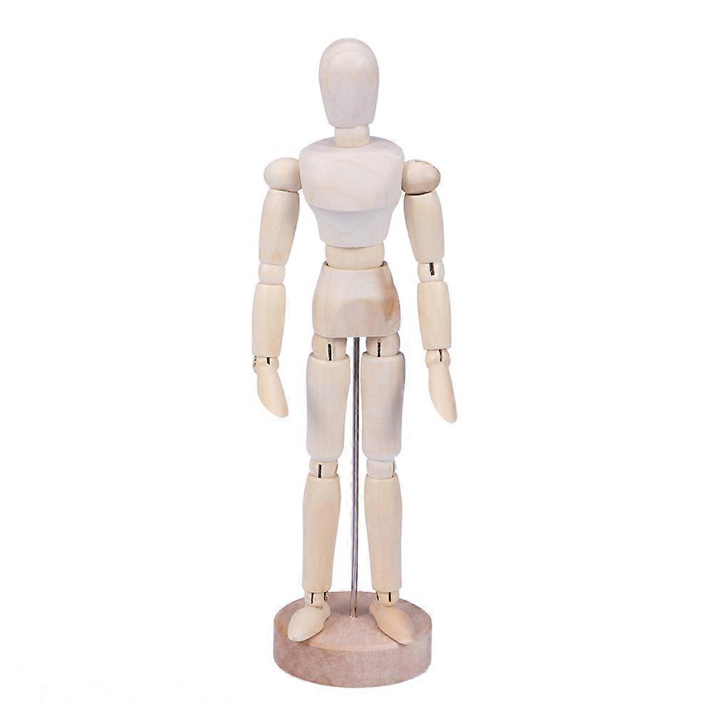 Wooden Decorative Joint Man Model Desk Accessory 33x5.3x5.5cm Hands-on Skill Development 1Pack