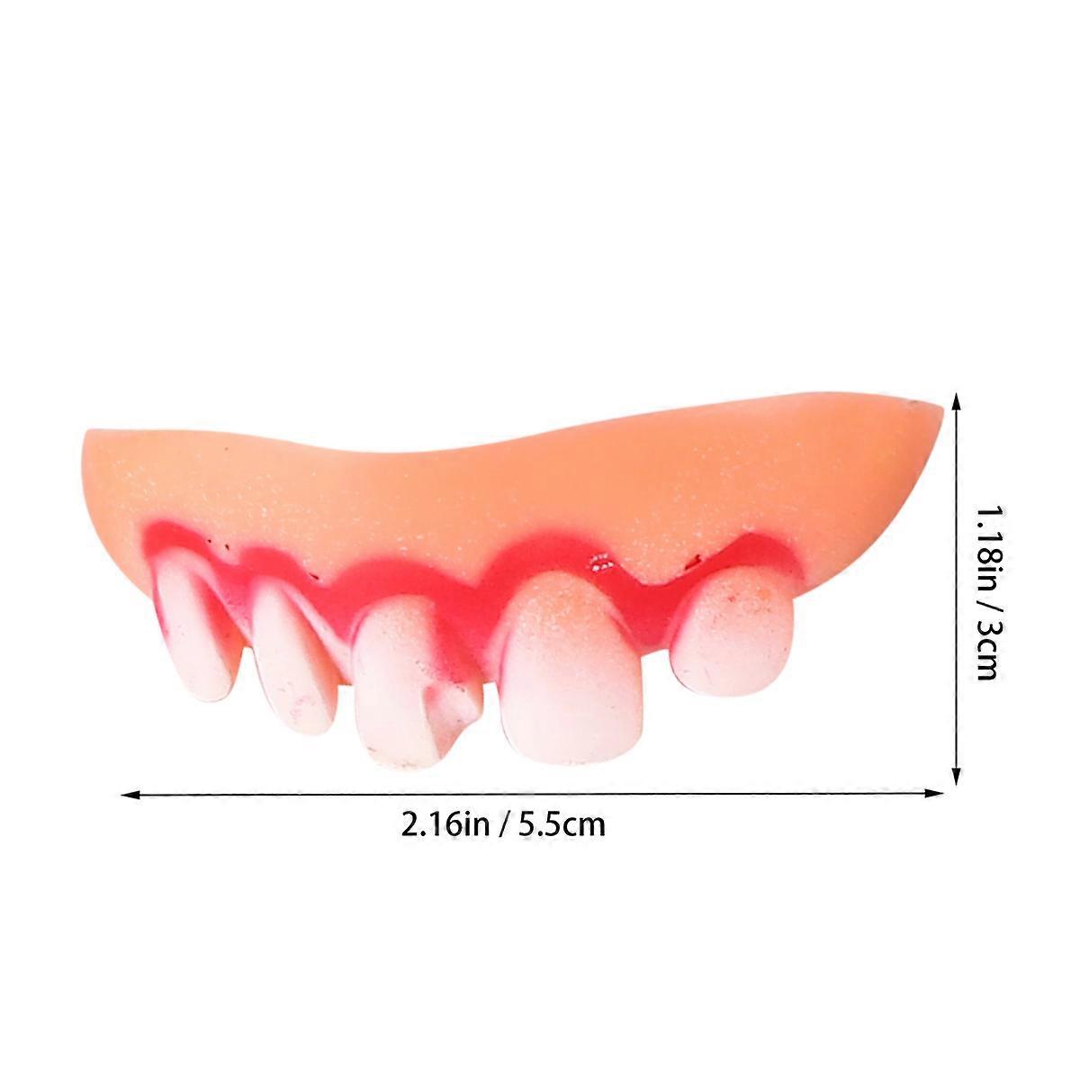 Moldable False Teeth Halloween Tooth Braces for Cosplay 5.5x3cm Assorted Color 20Pcs