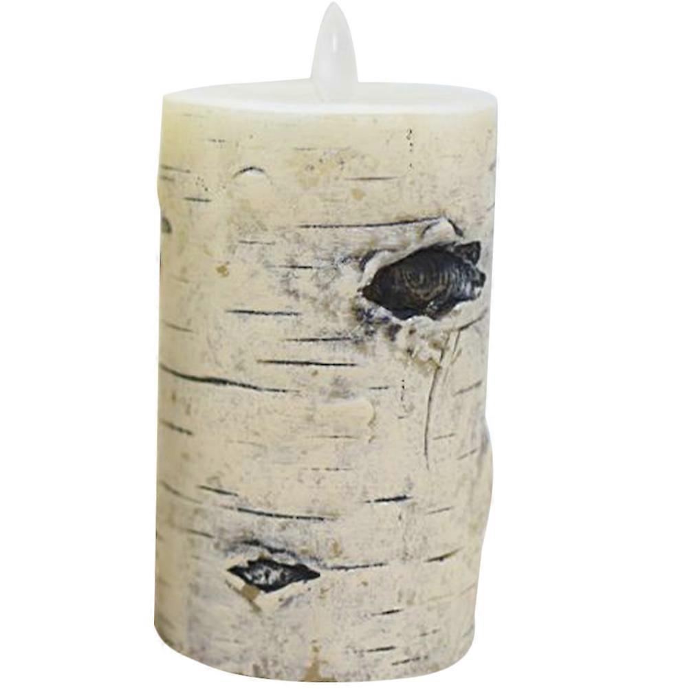 Flameless Tealight Candle Lights 3Pcs Decorative Lamp Simulated Bark Lighting For Home Decoration Wedding 7.5X7.5X10CM