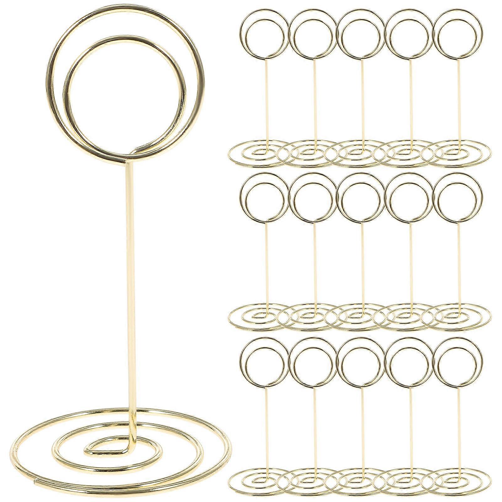 Merchandise Sign Clips Table Number Holders for Cards 100Pcs Golden Clips
